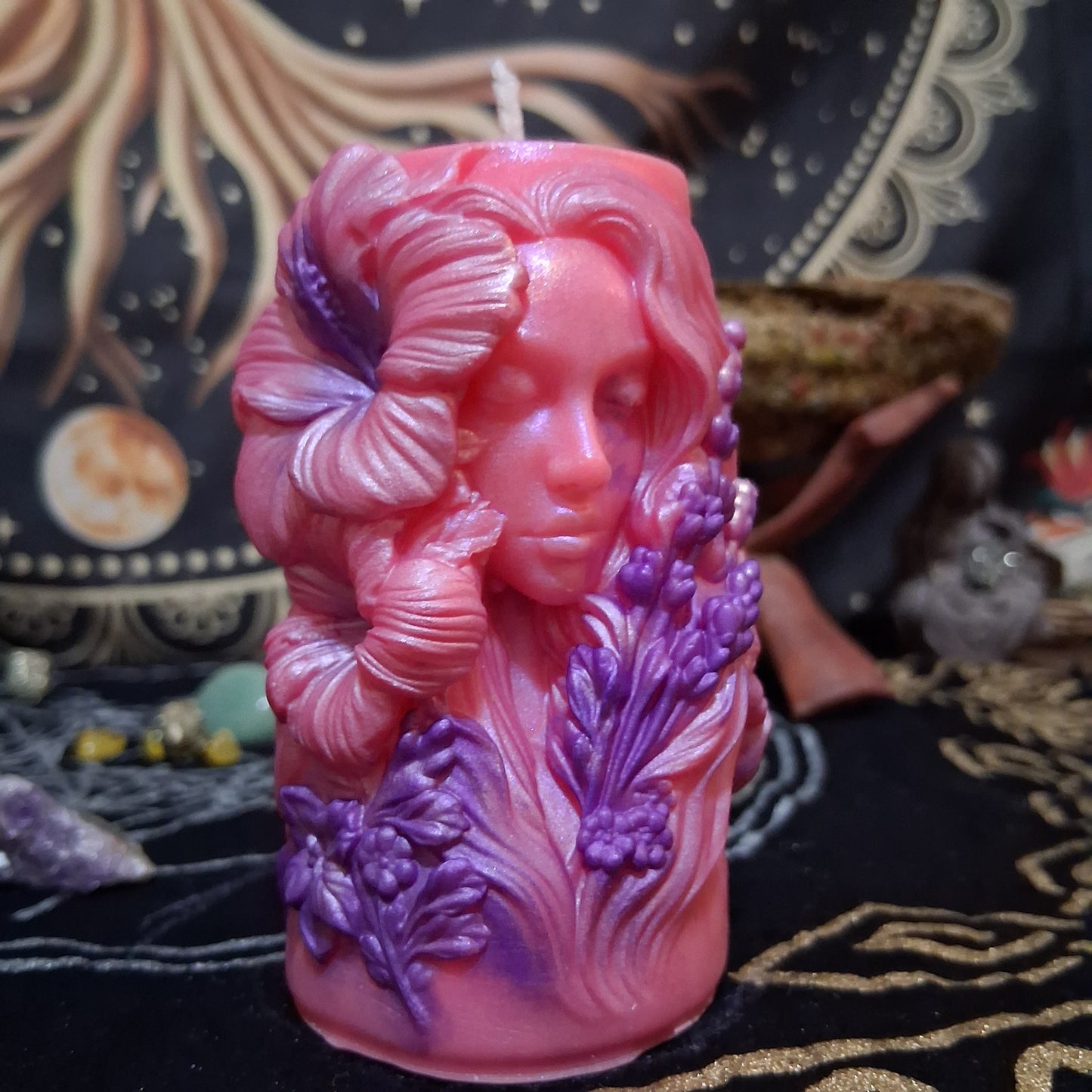 Hibiscus Goddess Ritual Pillar Candle