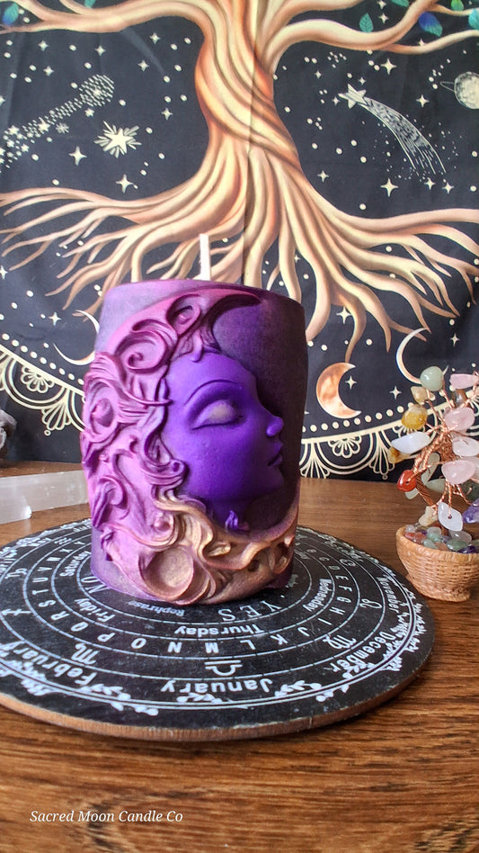 Aphrodite Moon Goddess Ritual Pillar Candle