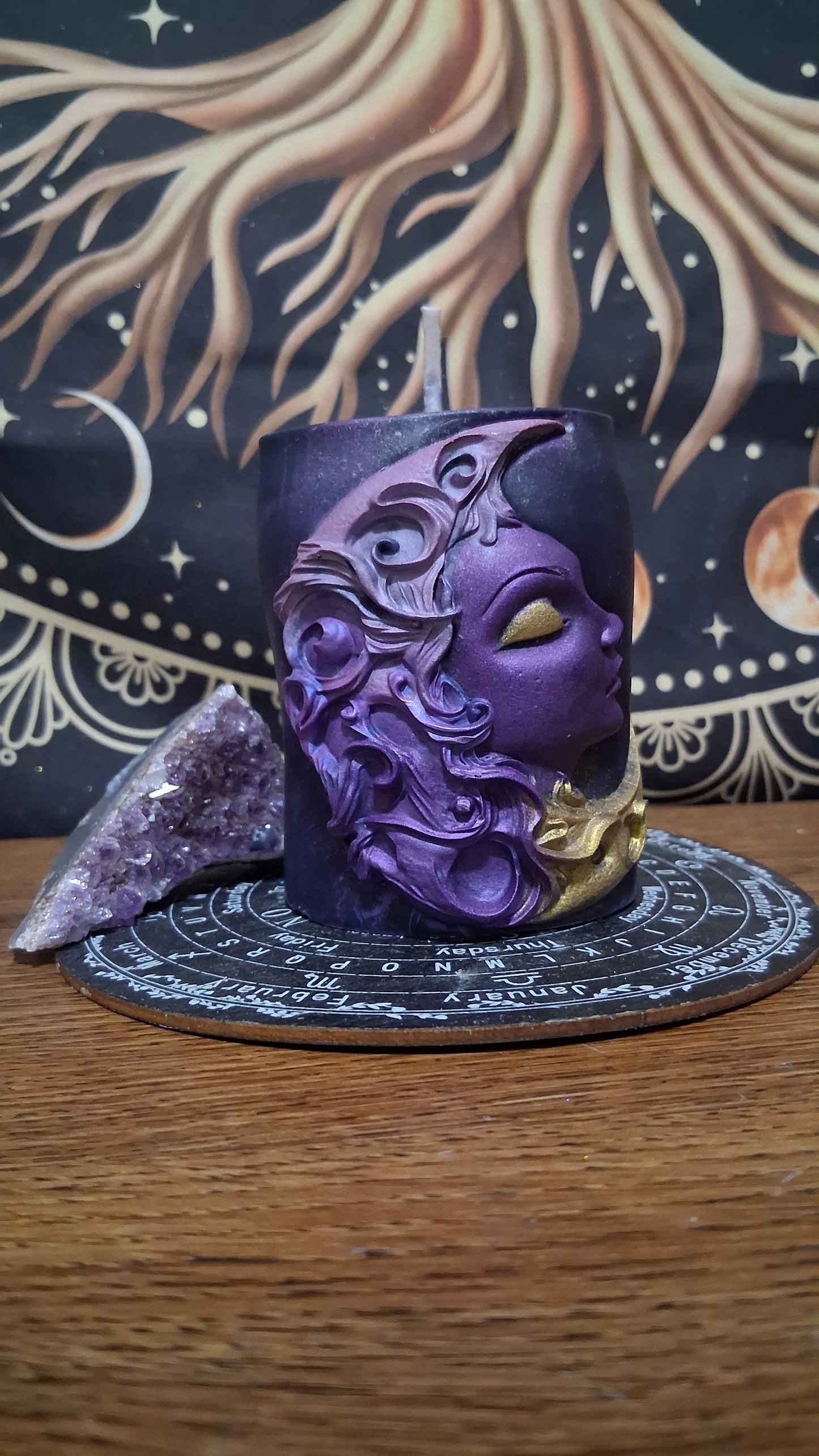 Hera Moon Goddess Ritual Pillar Candle