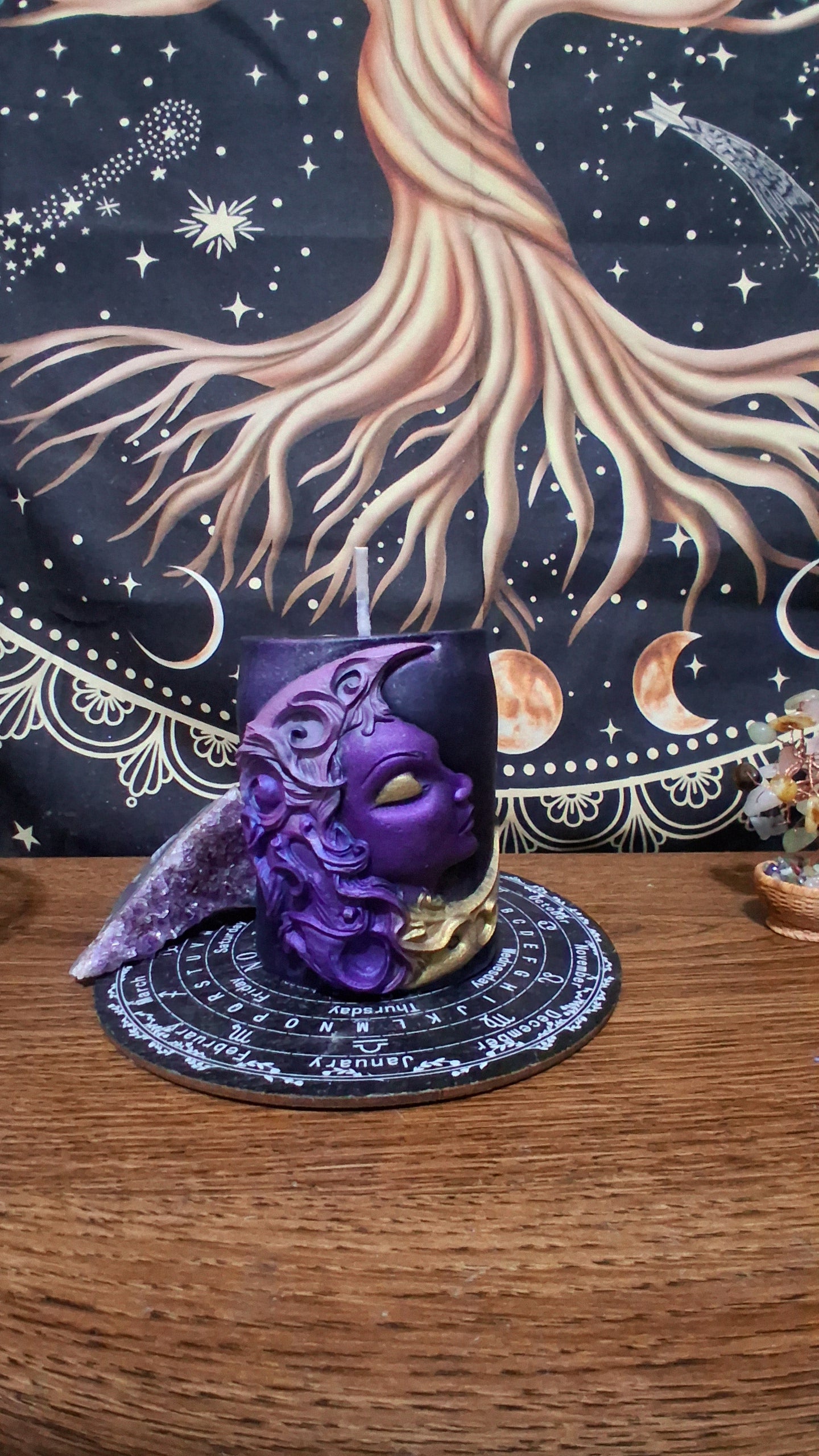 Hera Moon Goddess Ritual Pillar Candle