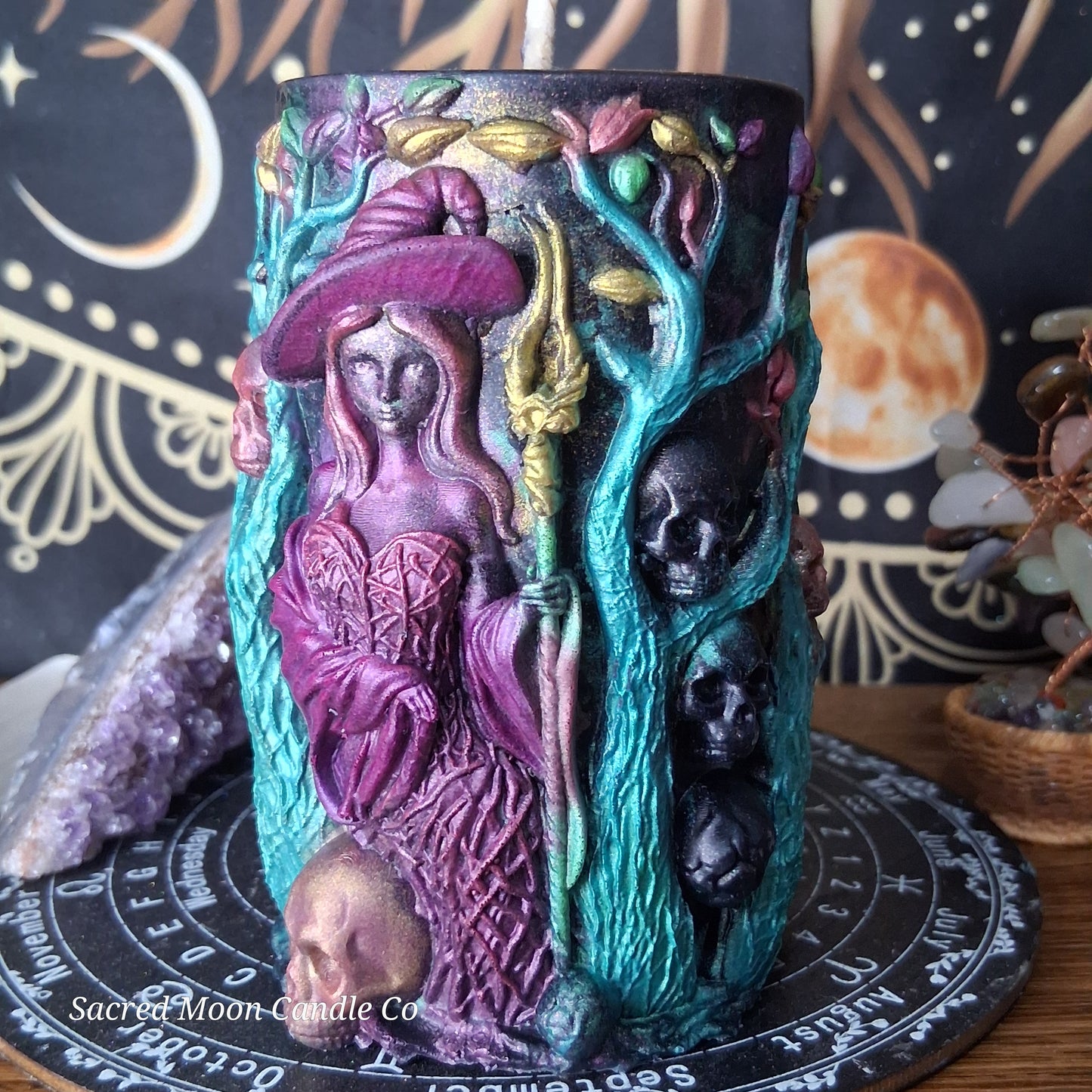 Freya Goddess of Love, Beauty, Fertility, Sex, War, Death, and Magic Witch Pillar Ritual Candles