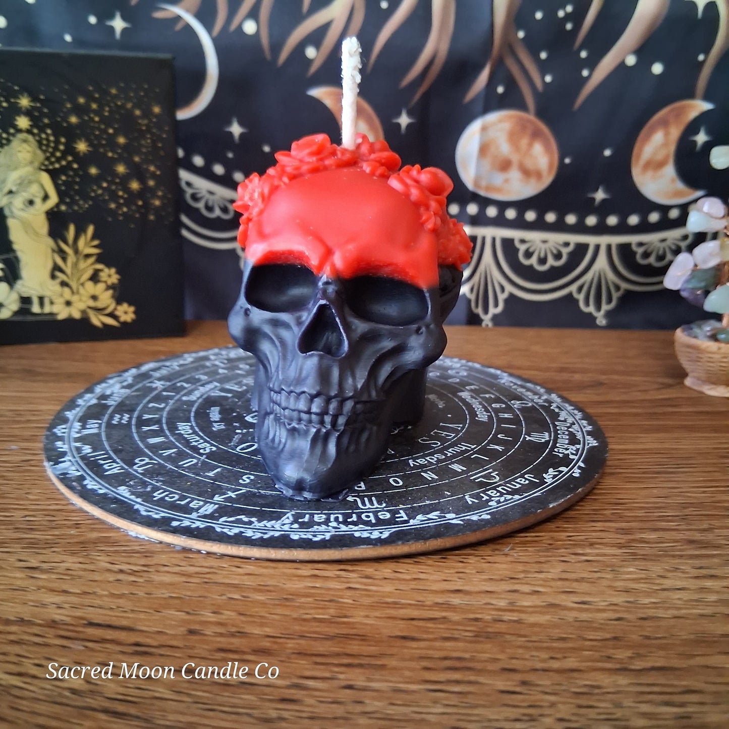 Lilith's Flame Devotional Rose Skull Candle