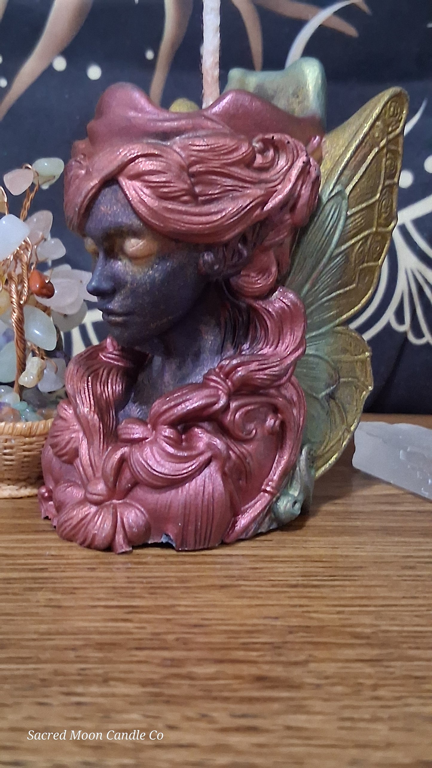 Scarlet Embers Fairy Pillar Candle