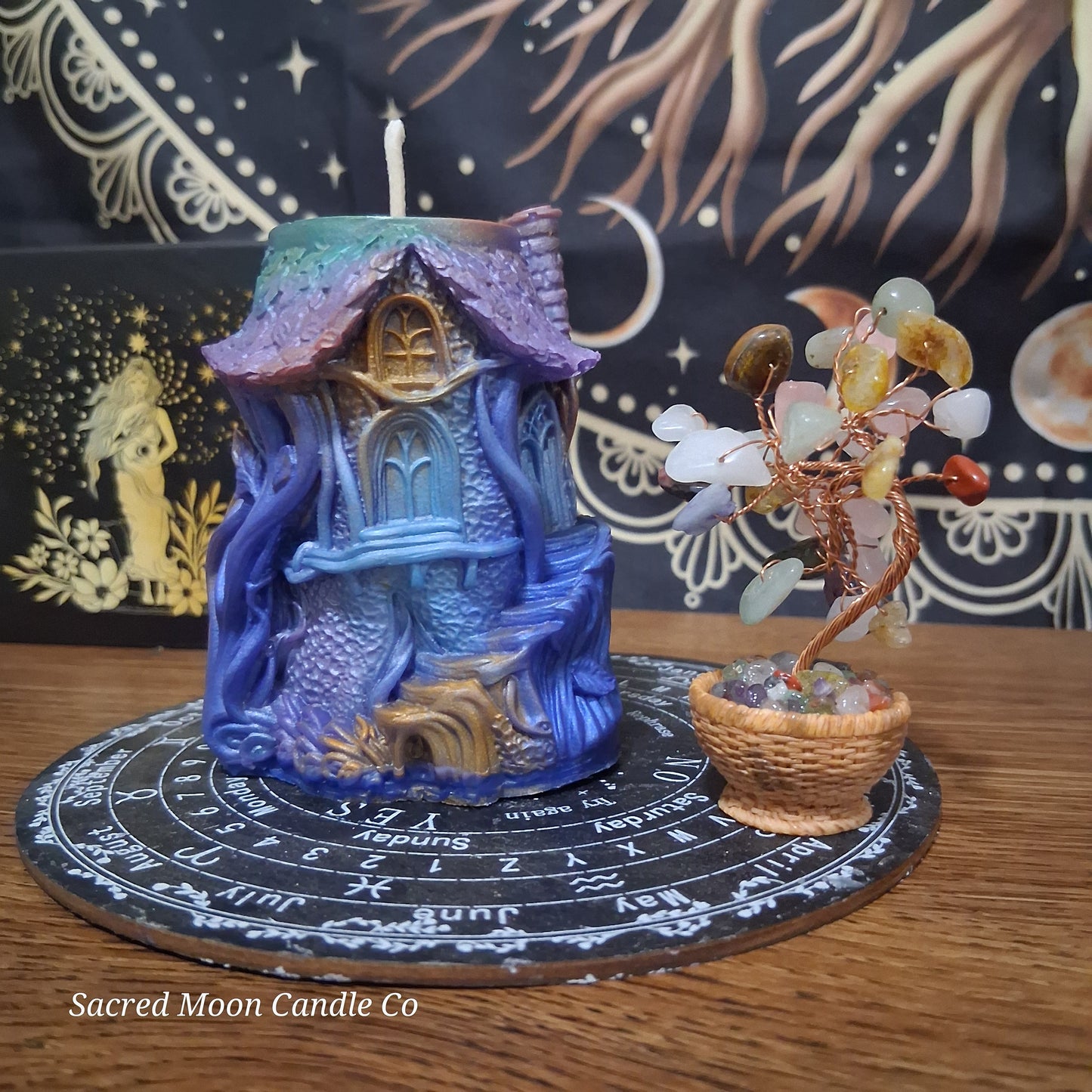 Moonlit Grove Treehouse Candle Emerald Blossom Scented Soy Candle