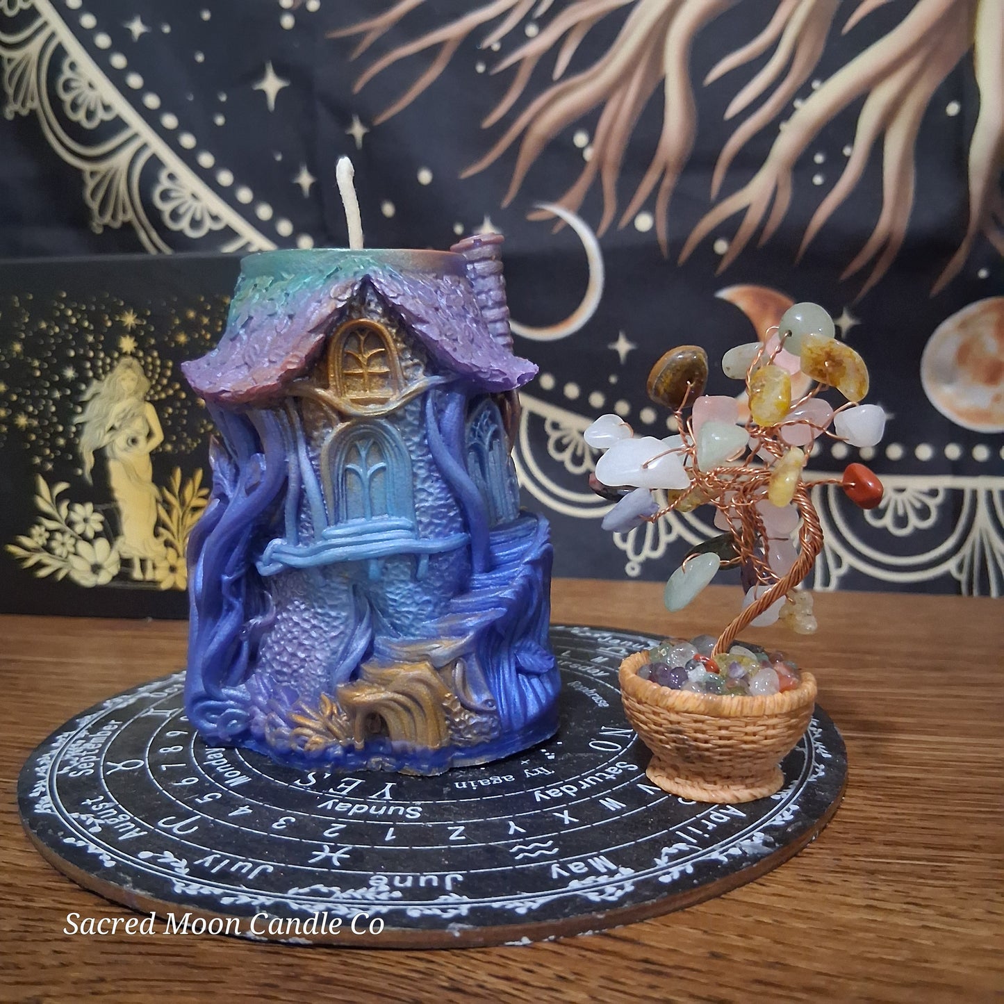 Moonlit Grove Treehouse Candle Emerald Blossom Scented Soy Candle