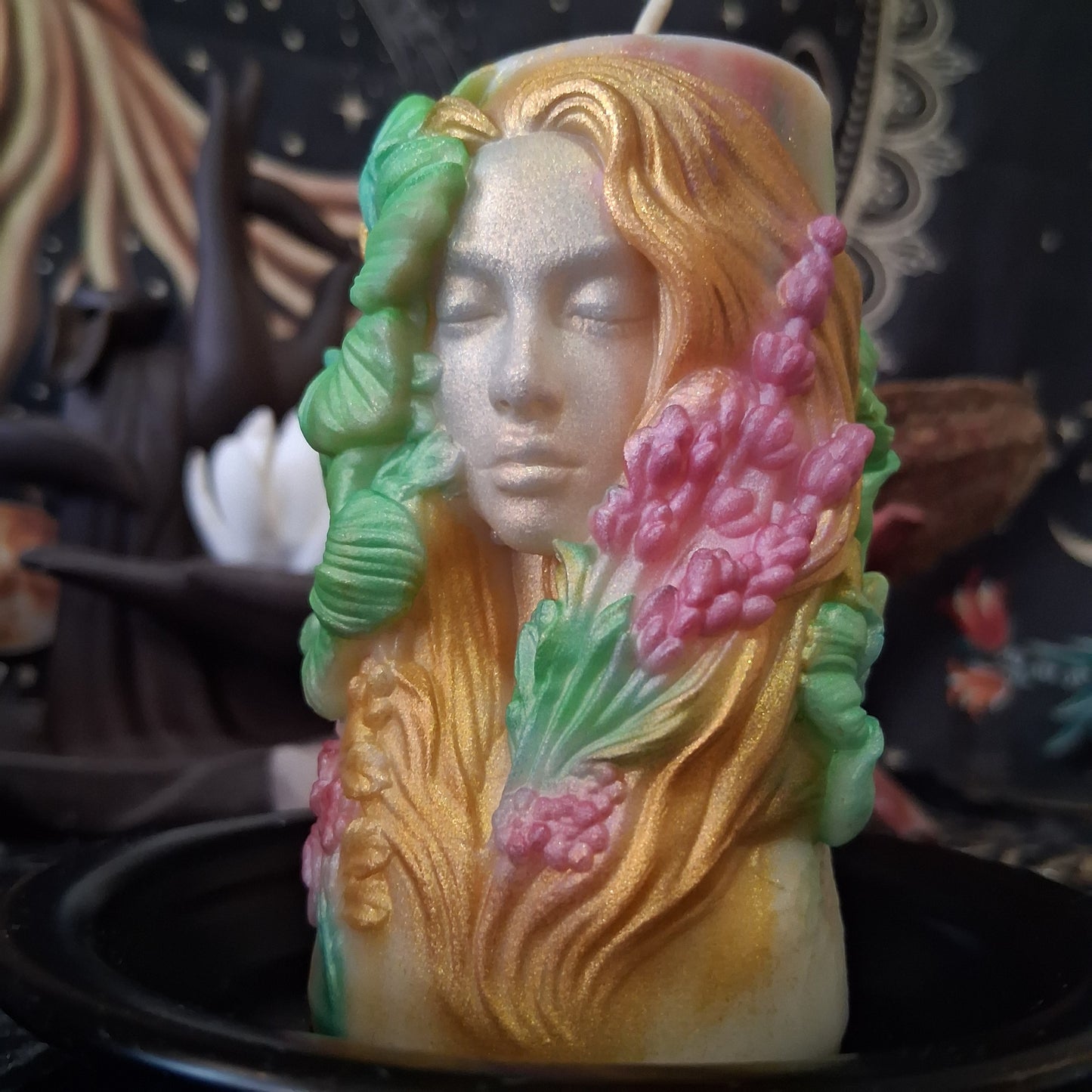 Brigid's Light Ostara Hibiscus Goddess Candle in Waking Witch Scent