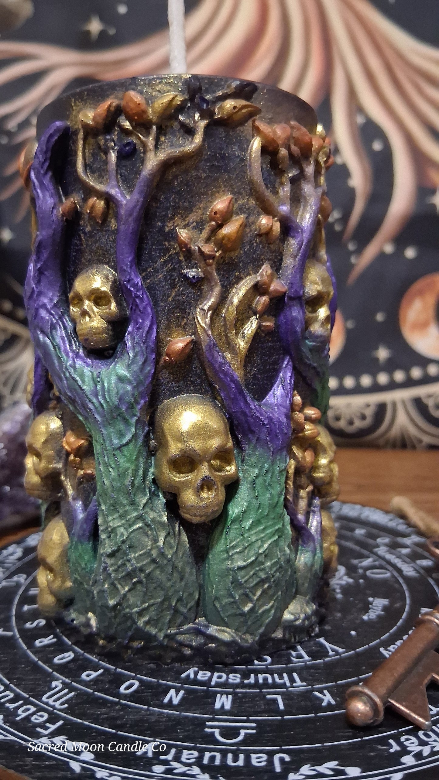 Hekate's Saffron Garden Witch Pillar Ritual Candle