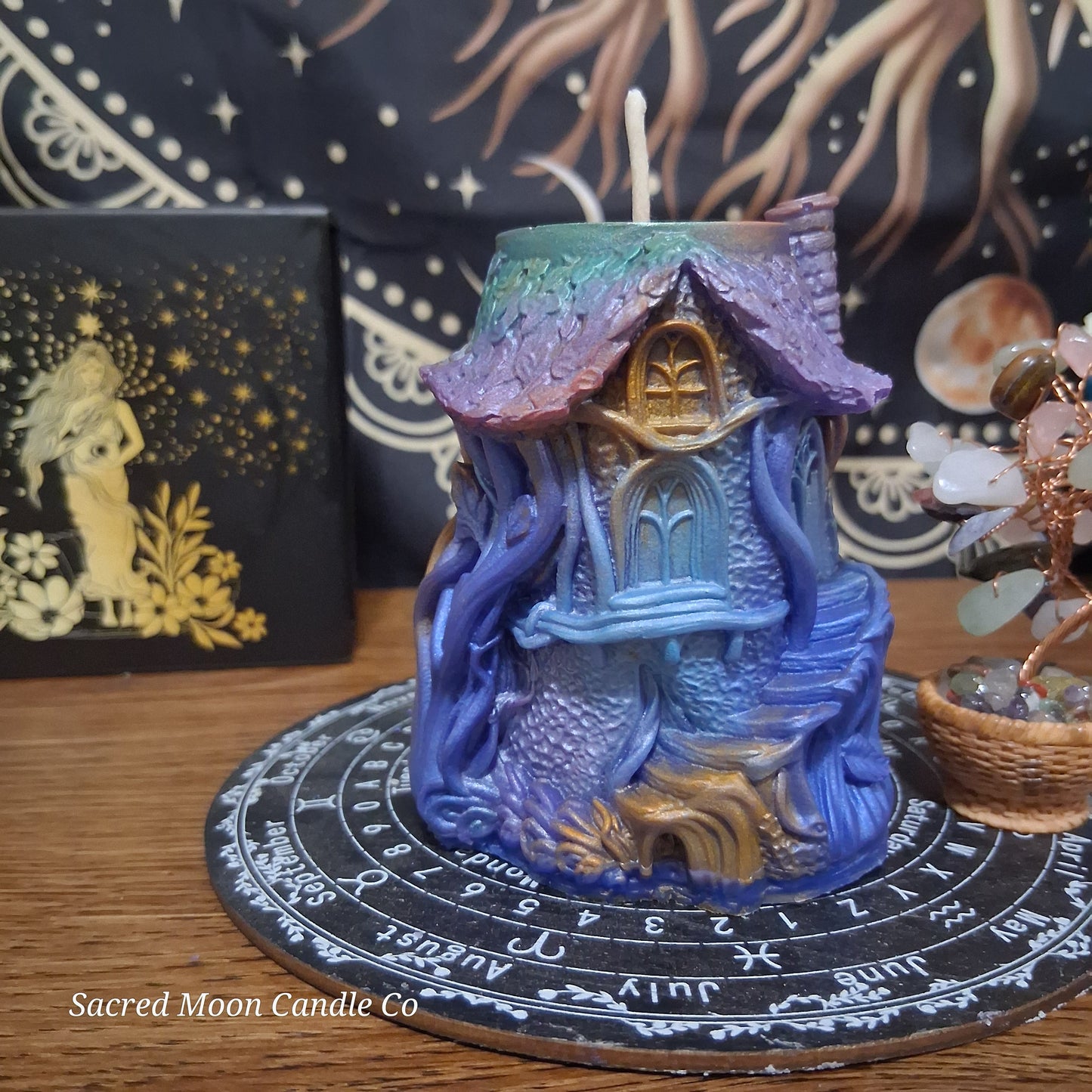 Moonlit Grove Treehouse Candle Emerald Blossom Scented Soy Candle