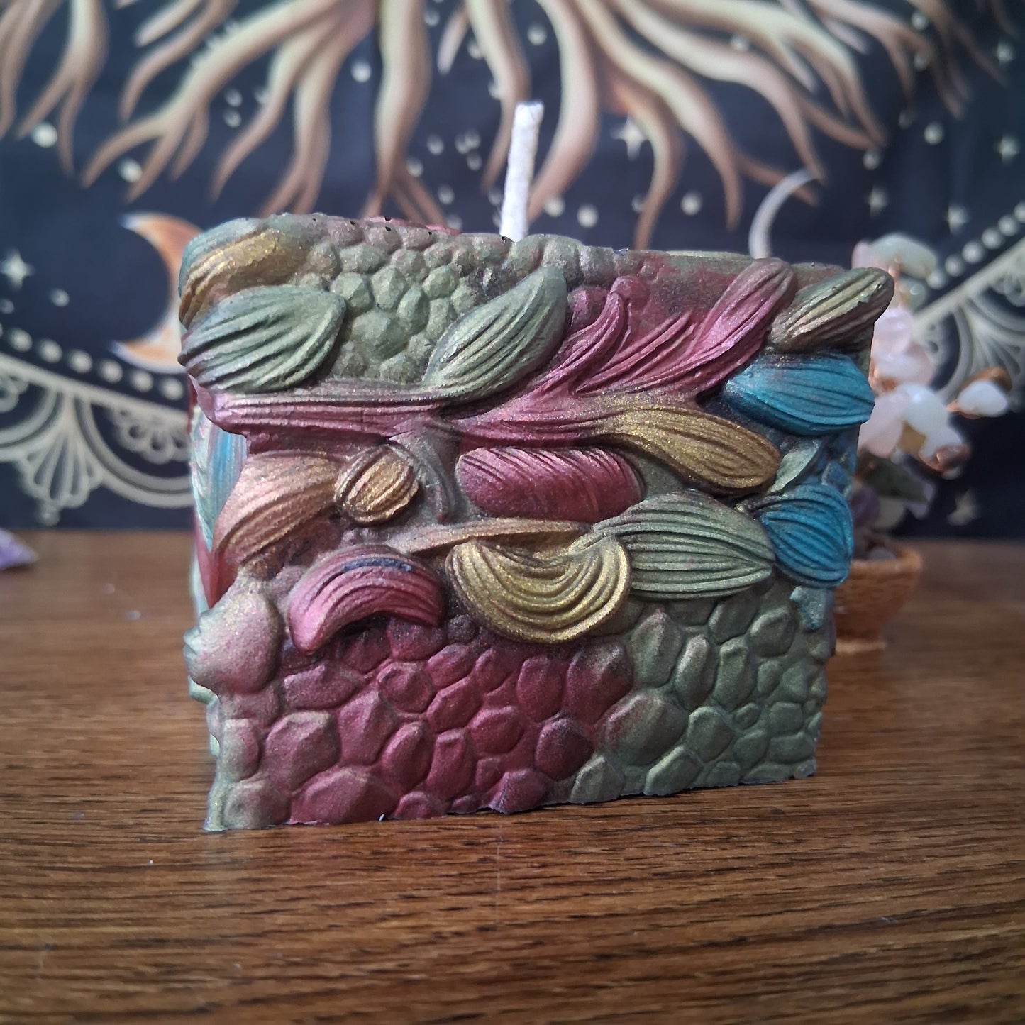 Ambered Serpents Gaze Dragon Eye Pillar Candle