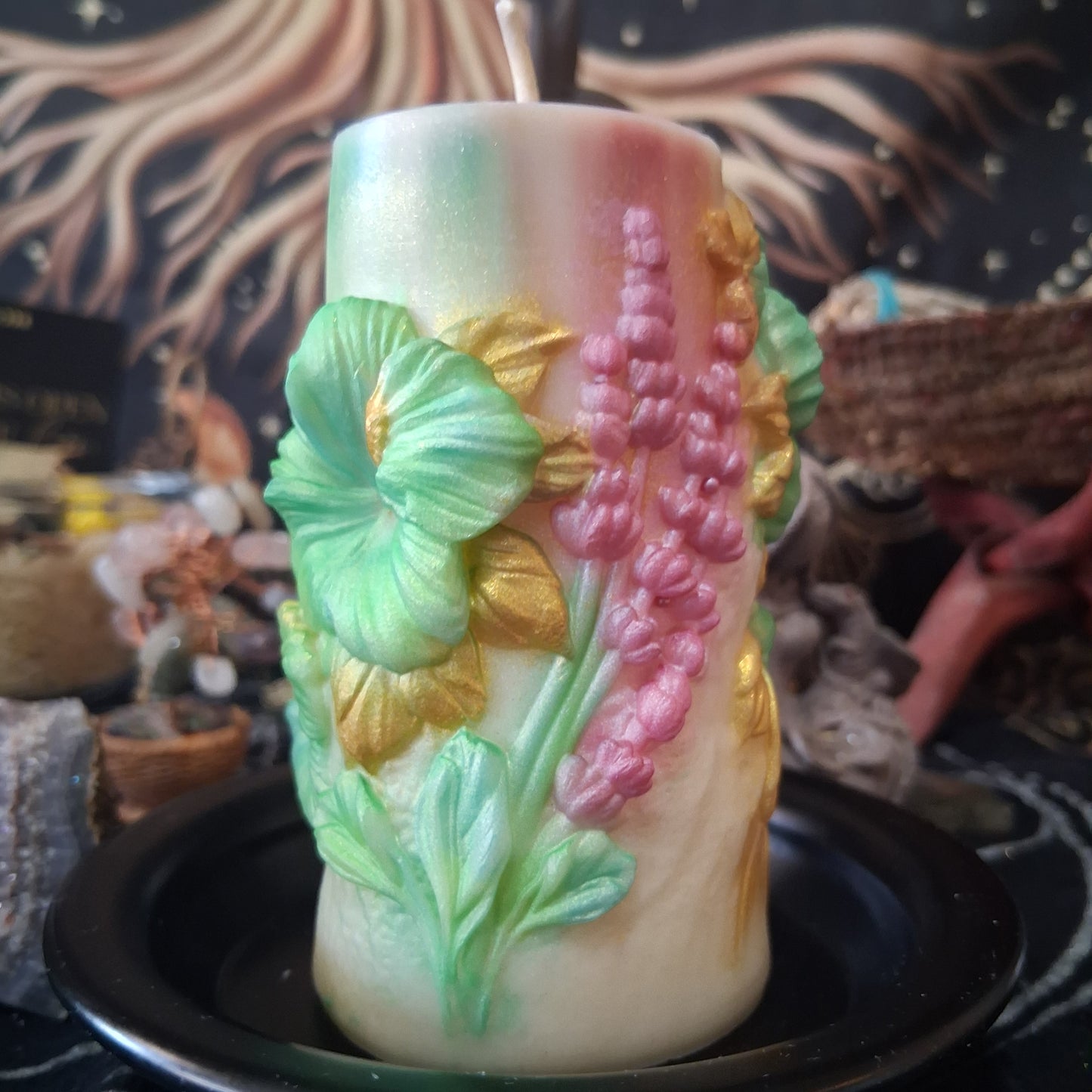 Brigid's Light Ostara Hibiscus Goddess Candle in Waking Witch Scent