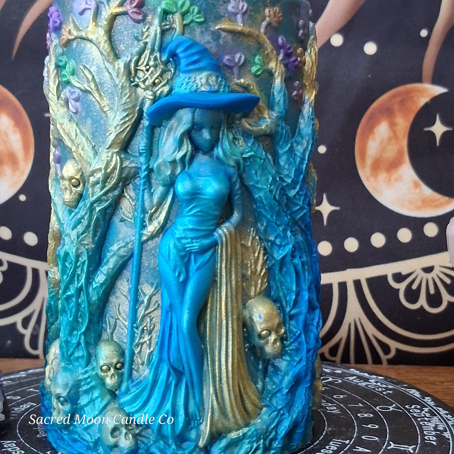 Amphitrite Goddess Witch Pillar Ritual Candle