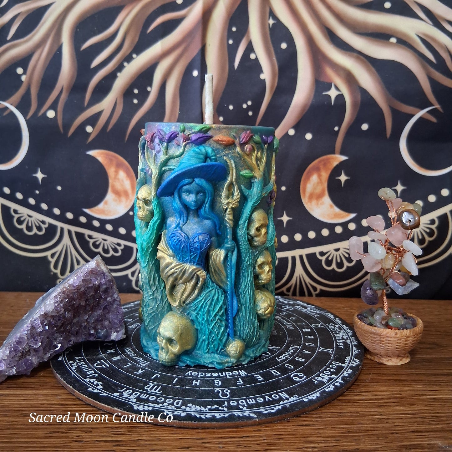 Amphitrite Goddess Witch Pillar Ritual Candle