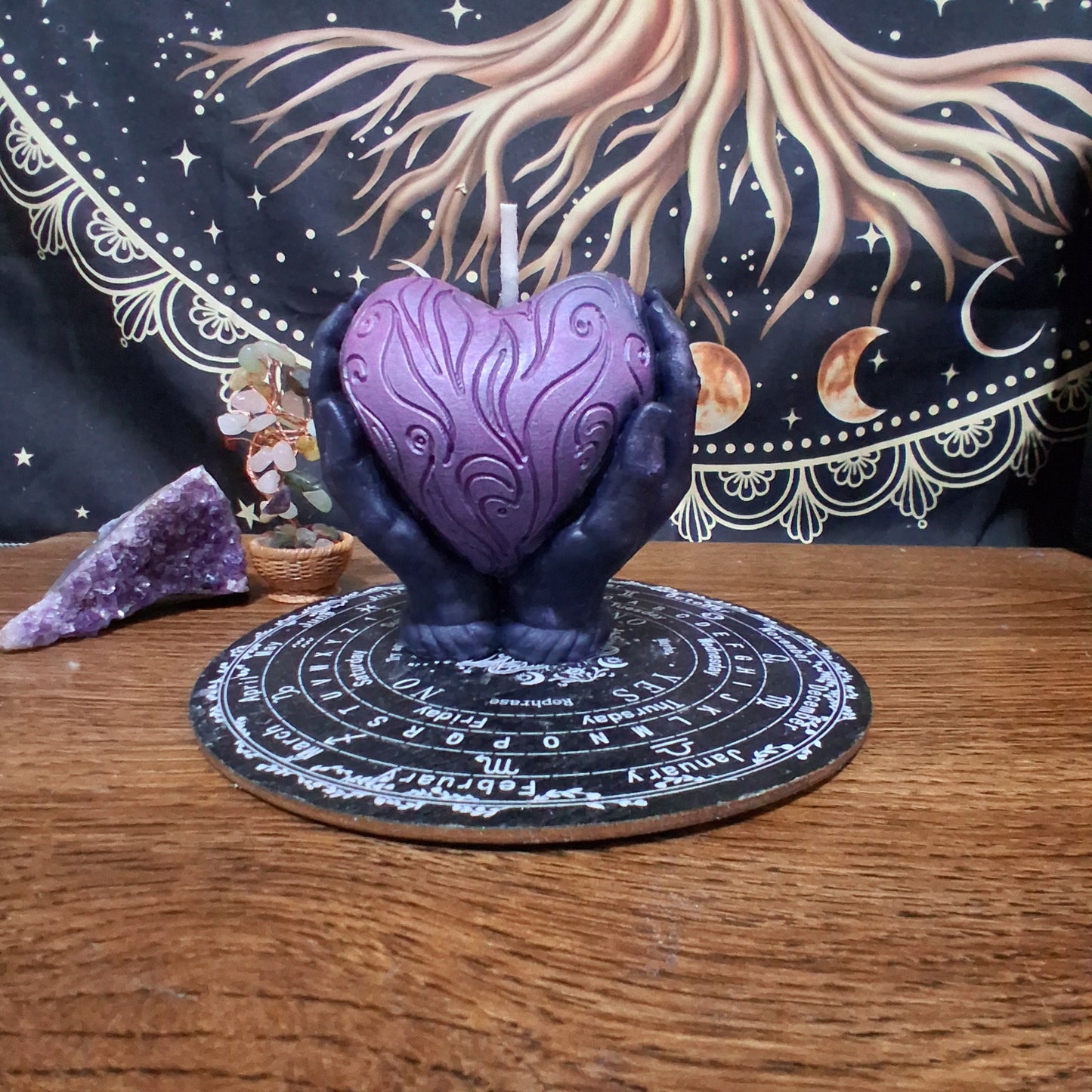 Morrigan's Fated Heart Ritual Pillar Candle