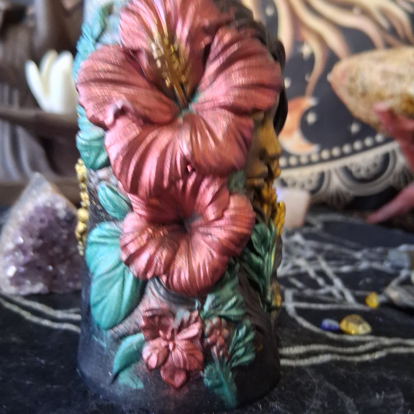 Lakshmi Hibiscus Goddess Ritual Pillar Candle