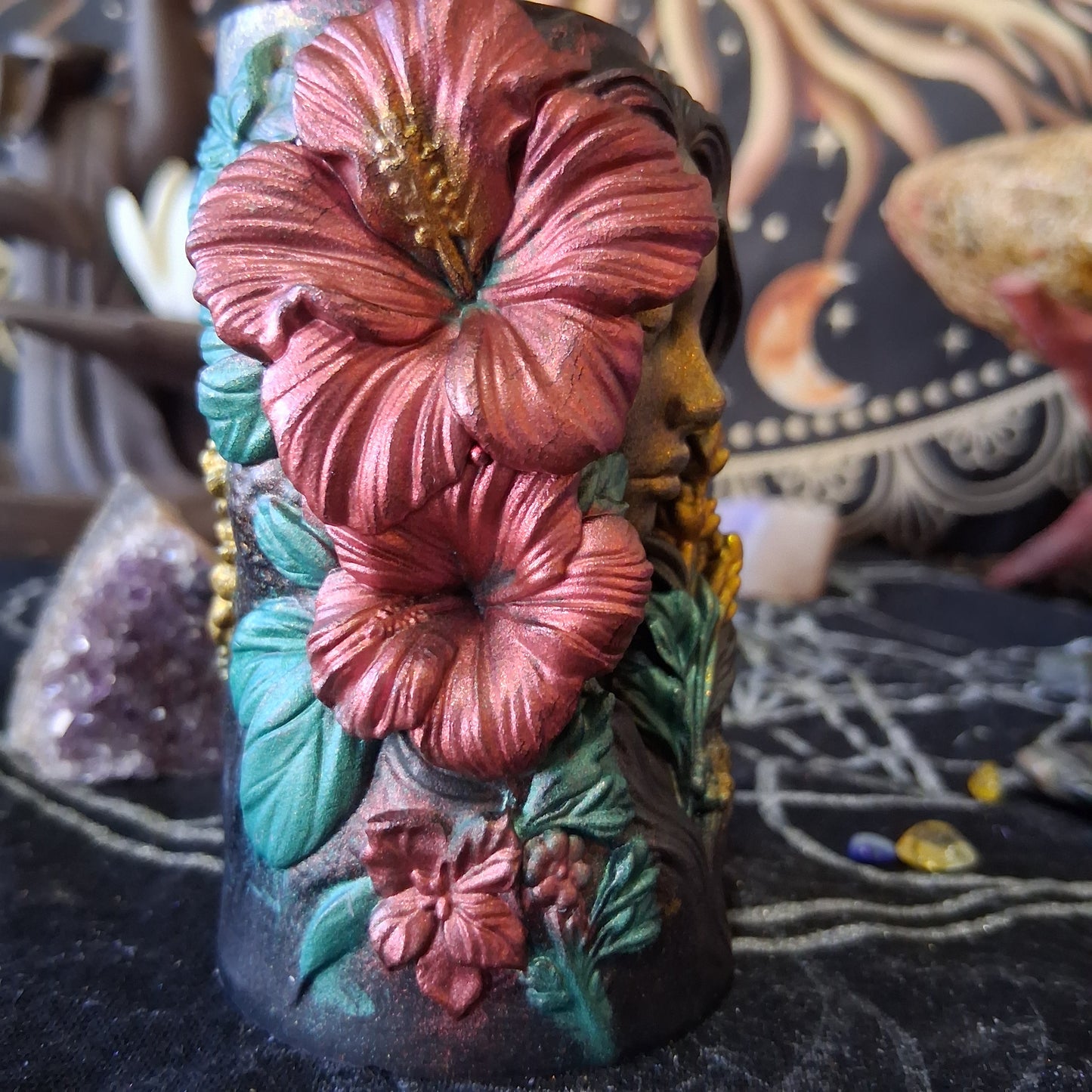 Lakshmi Hibiscus Goddess Ritual Pillar Candle