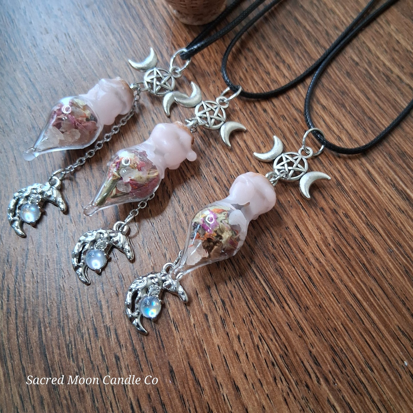 Blossoming Womb Fertility Spell Bottle Necklace