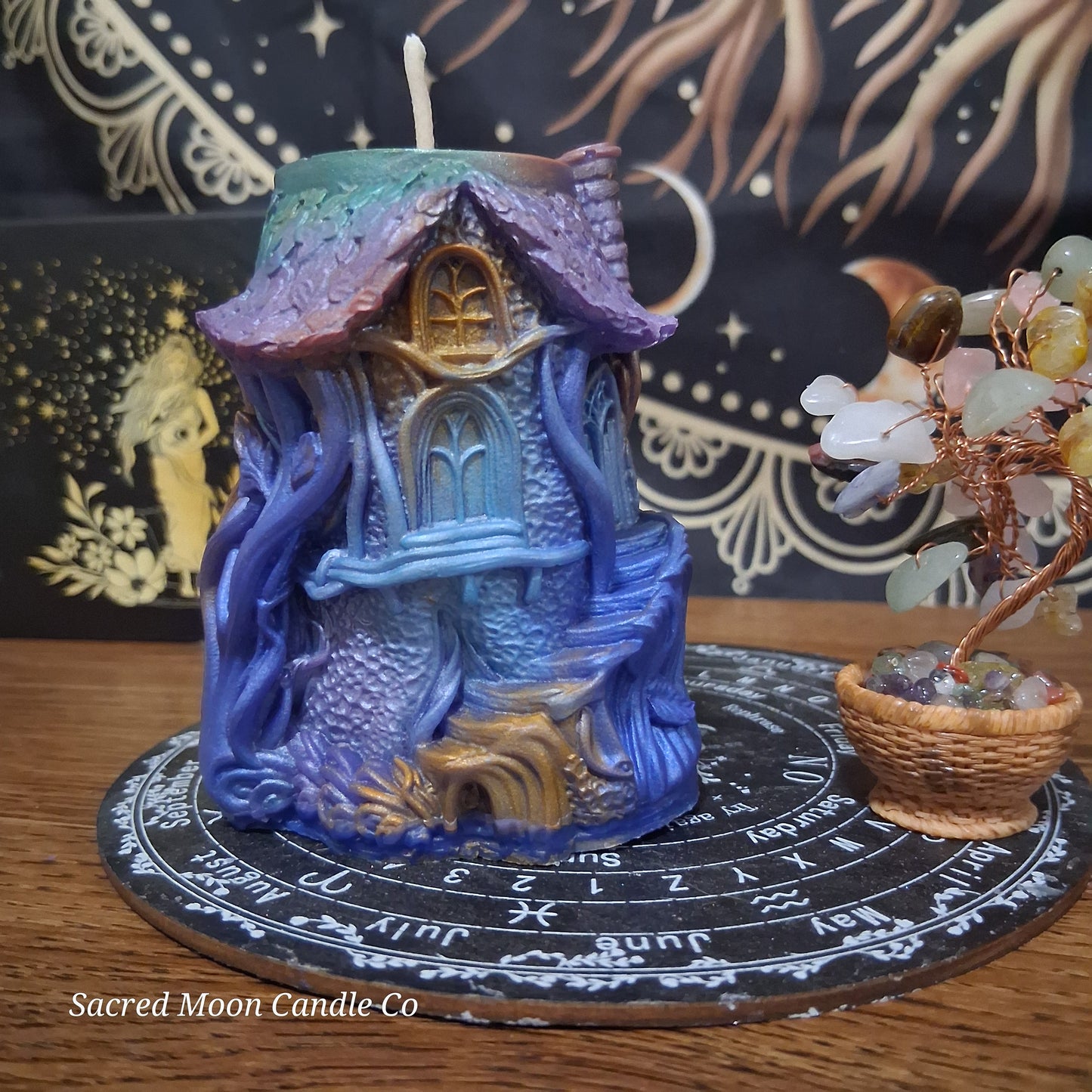 Moonlit Grove Treehouse Candle Emerald Blossom Scented Soy Candle