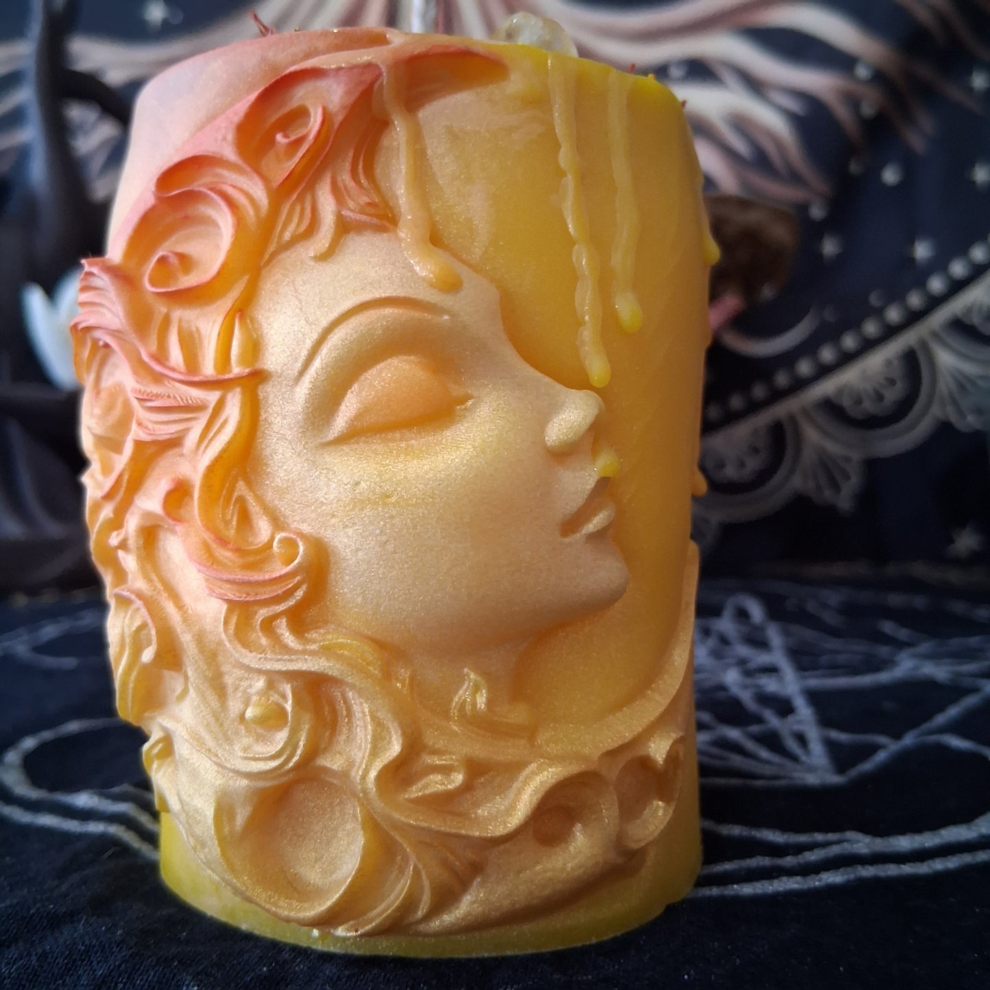 Athena's Radiance Moon Goddess Devotional Pillar Candle