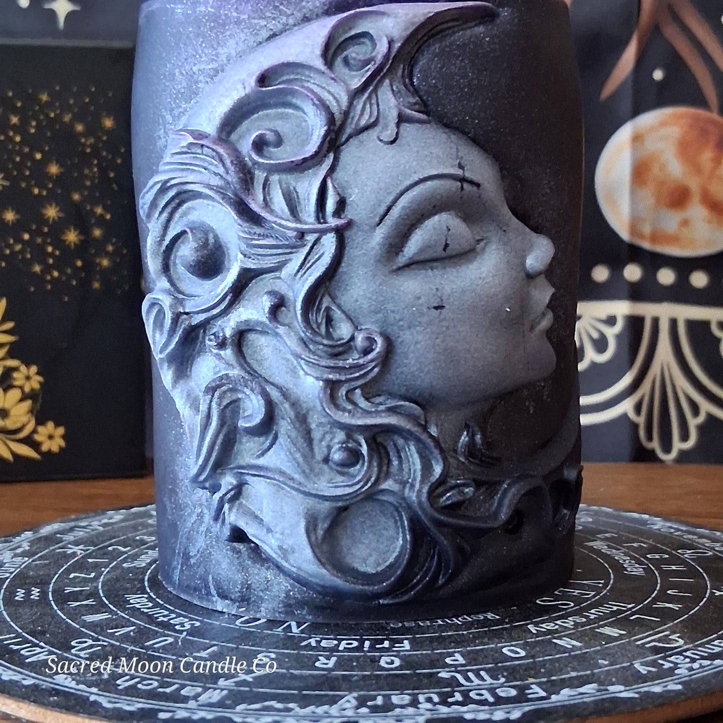 Hekate's Veil Moon Goddess  Ritual Pillar Candle