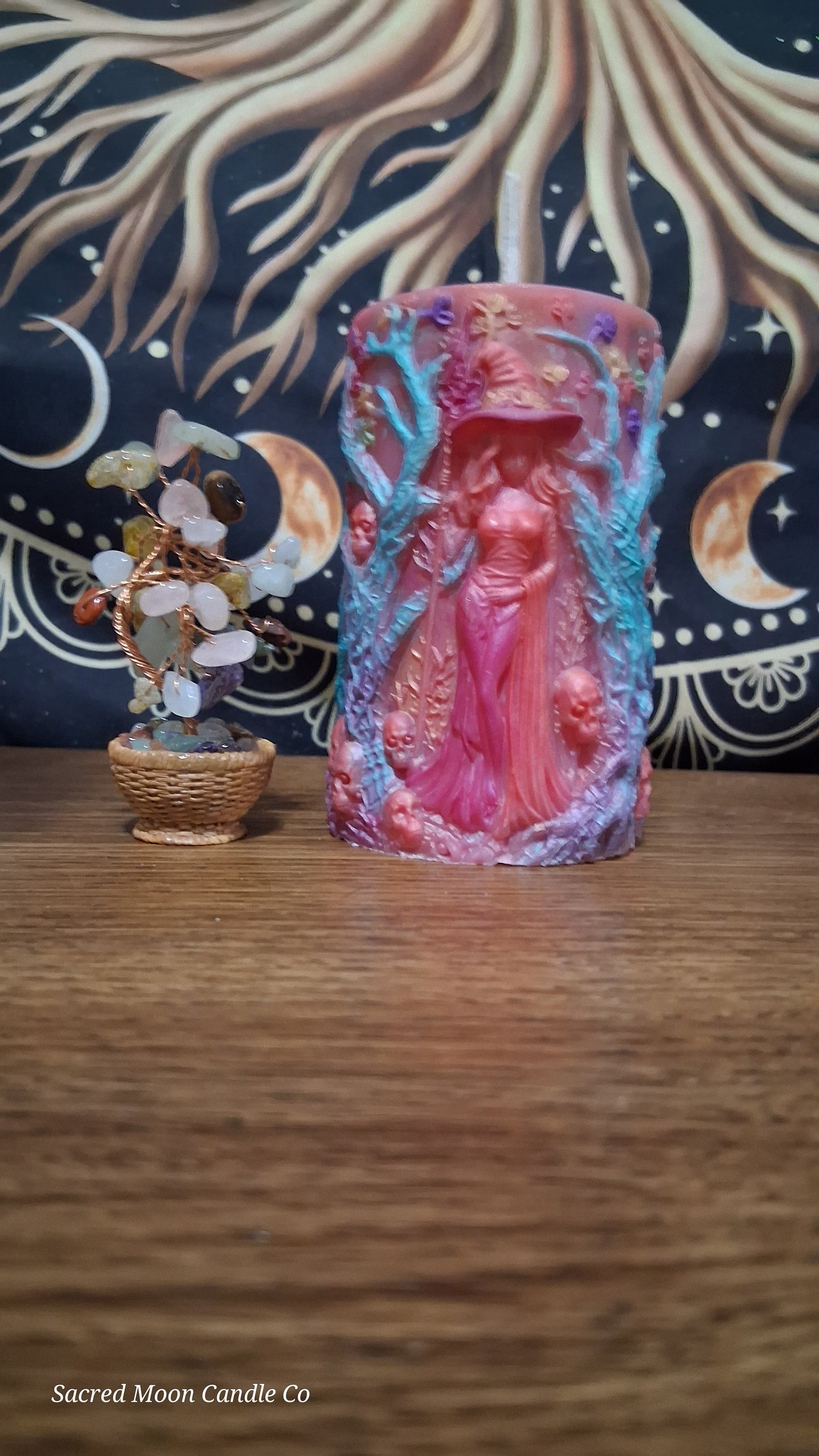 Aphrodite's Cove Witch Pillar Ritual Candle in pink