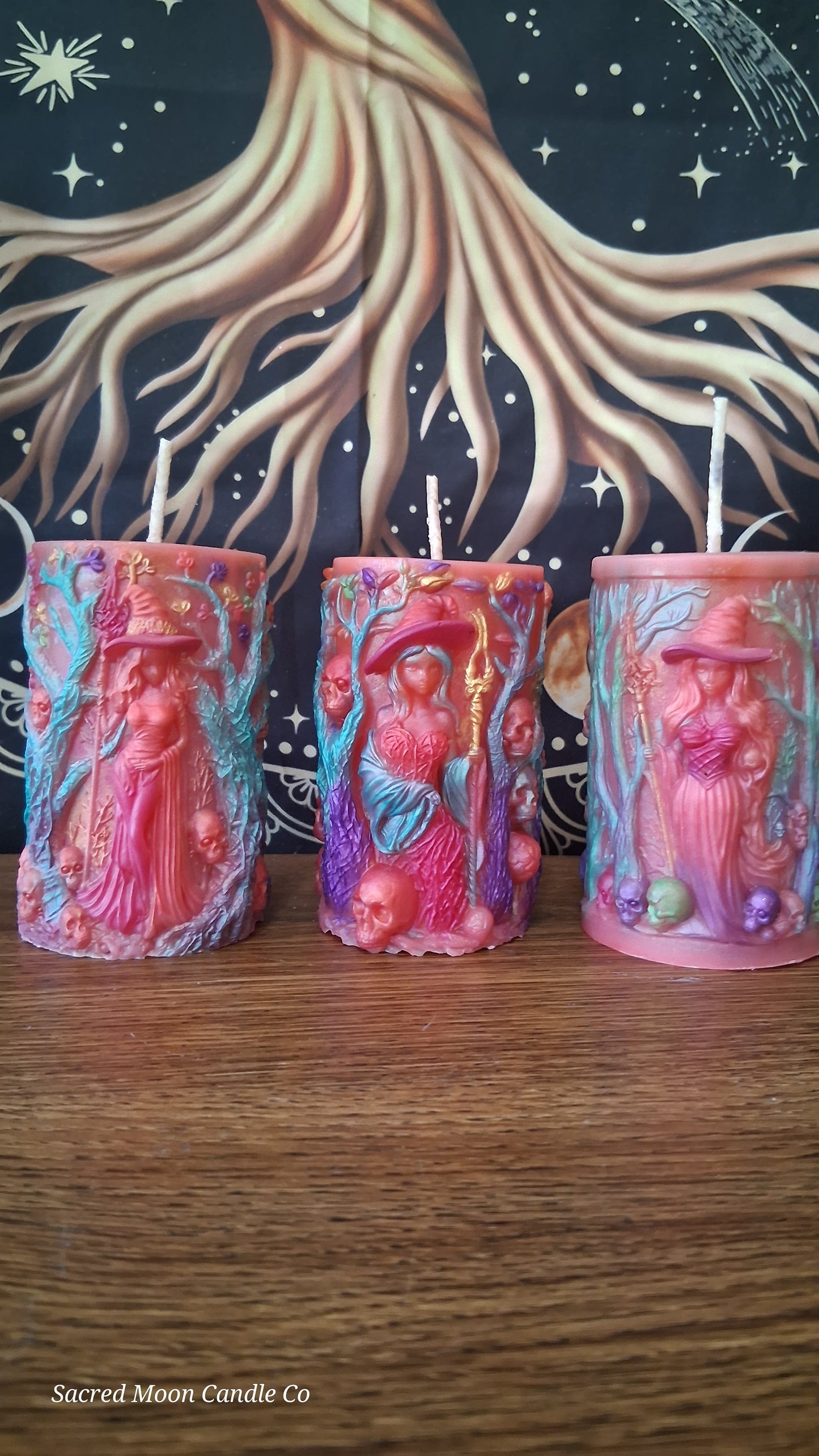 Aphrodite's Cove Witch Pillar Ritual Candle in pink