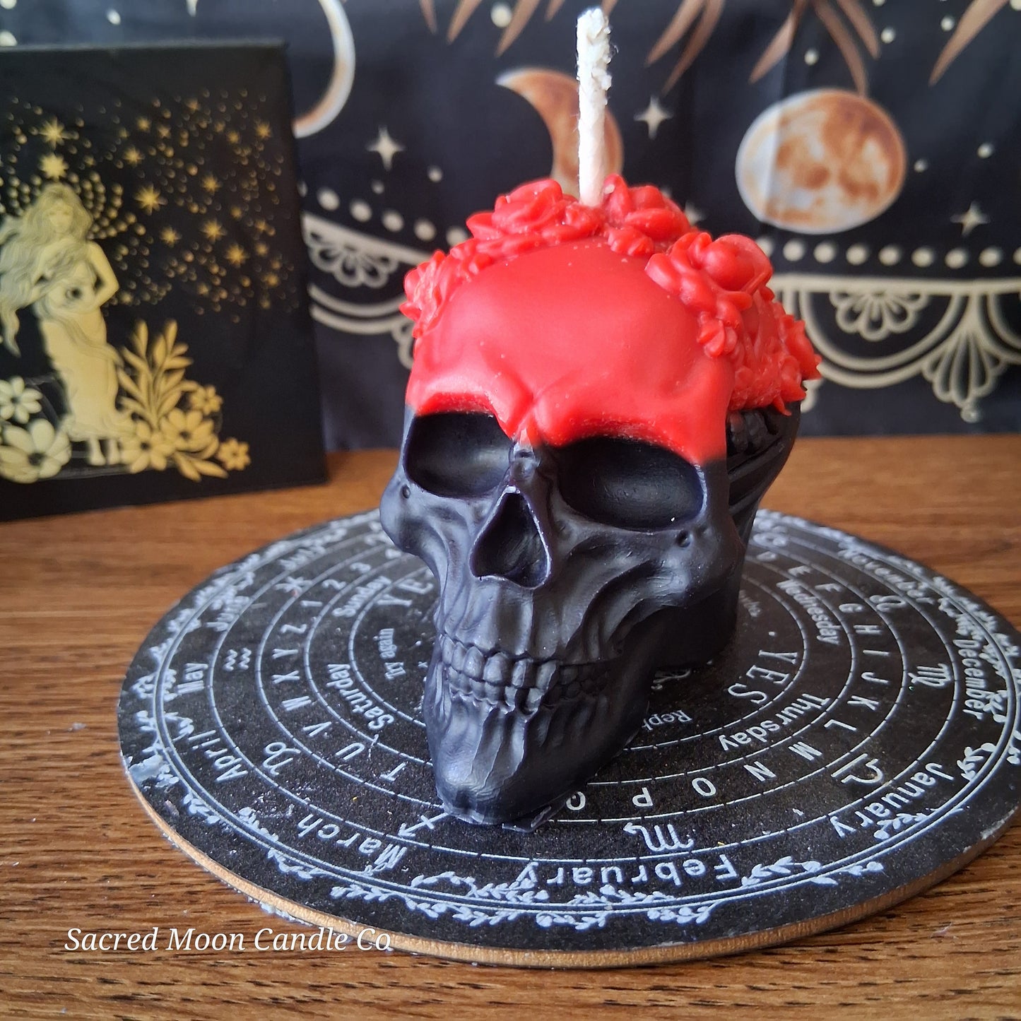 Lilith's Flame Devotional Rose Skull Candle