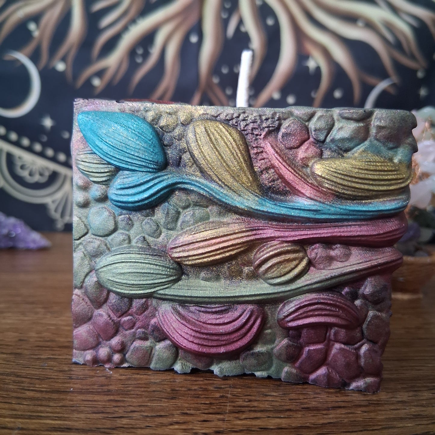 Ambered Serpents Gaze Dragon Eye Pillar Candle