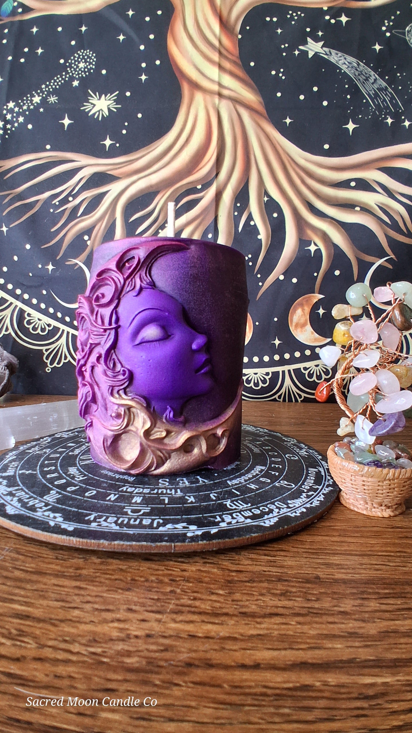 Aphrodite Moon Goddess Ritual Pillar Candle