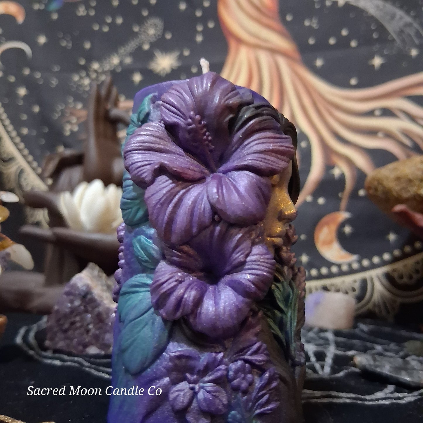 Hibiscus Goddess Ritual Pillar Candle