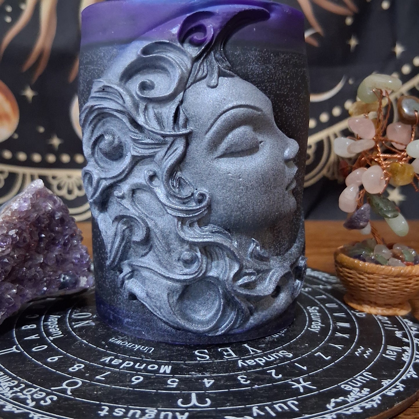 Hekate's Veil Moon Goddess  Ritual Pillar Candle