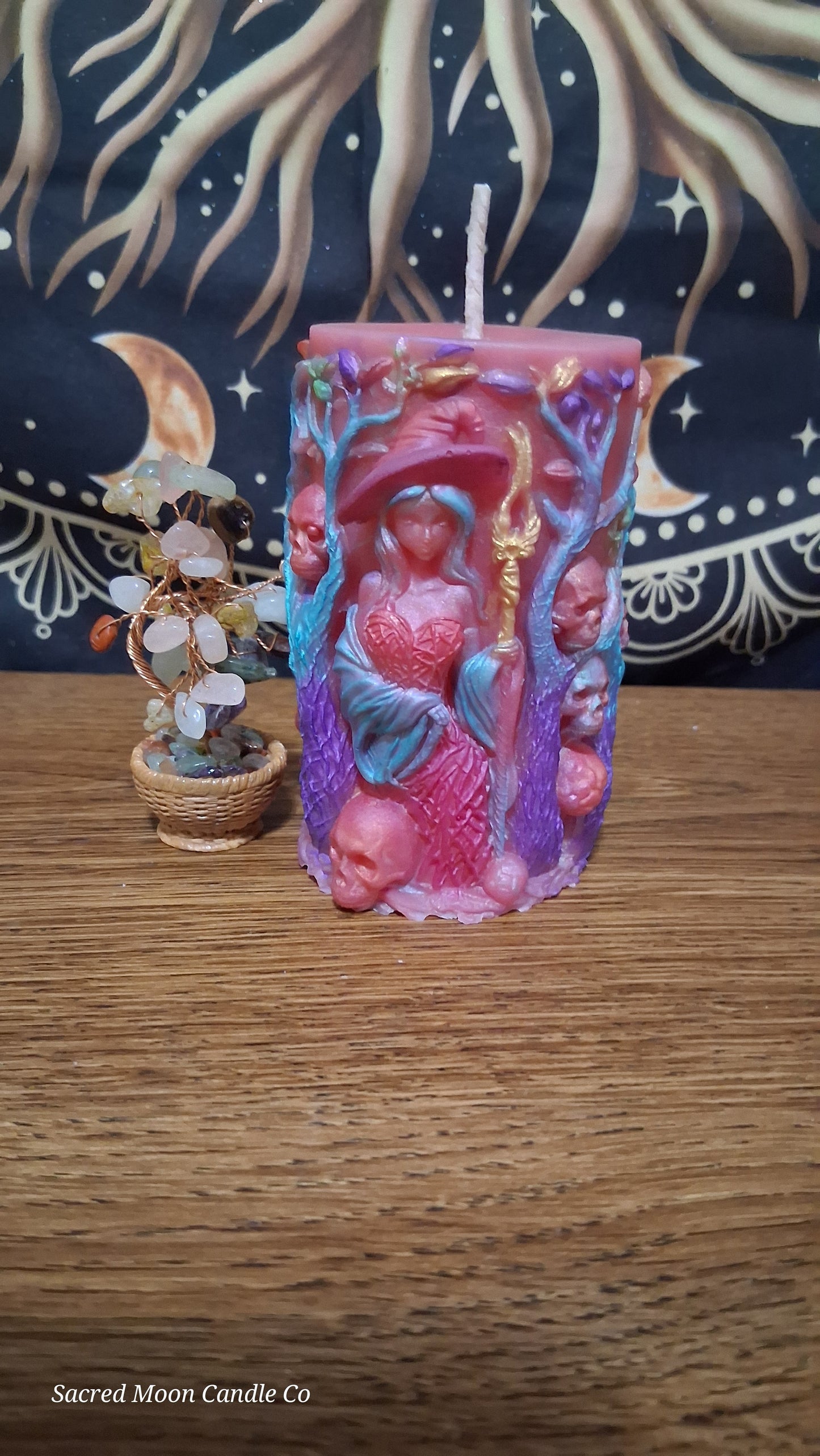 Aphrodite's Cove Witch Pillar Ritual Candle in pink