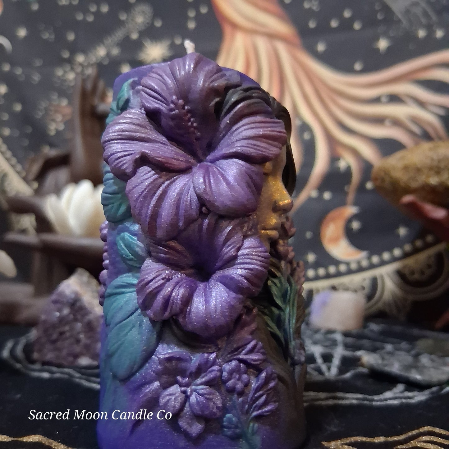 Hibiscus Goddess Ritual Pillar Candle
