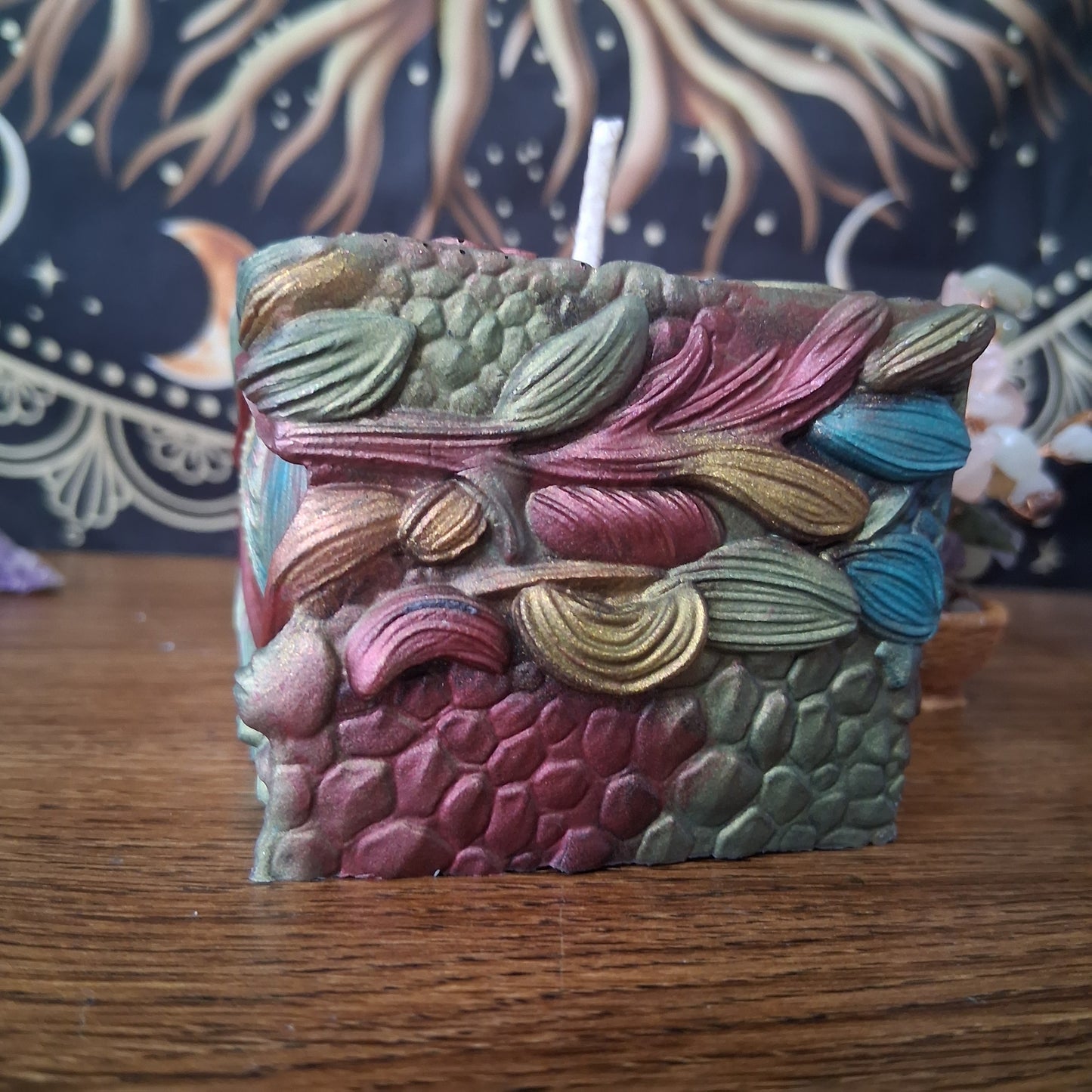 Ambered Serpents Gaze Dragon Eye Pillar Candle