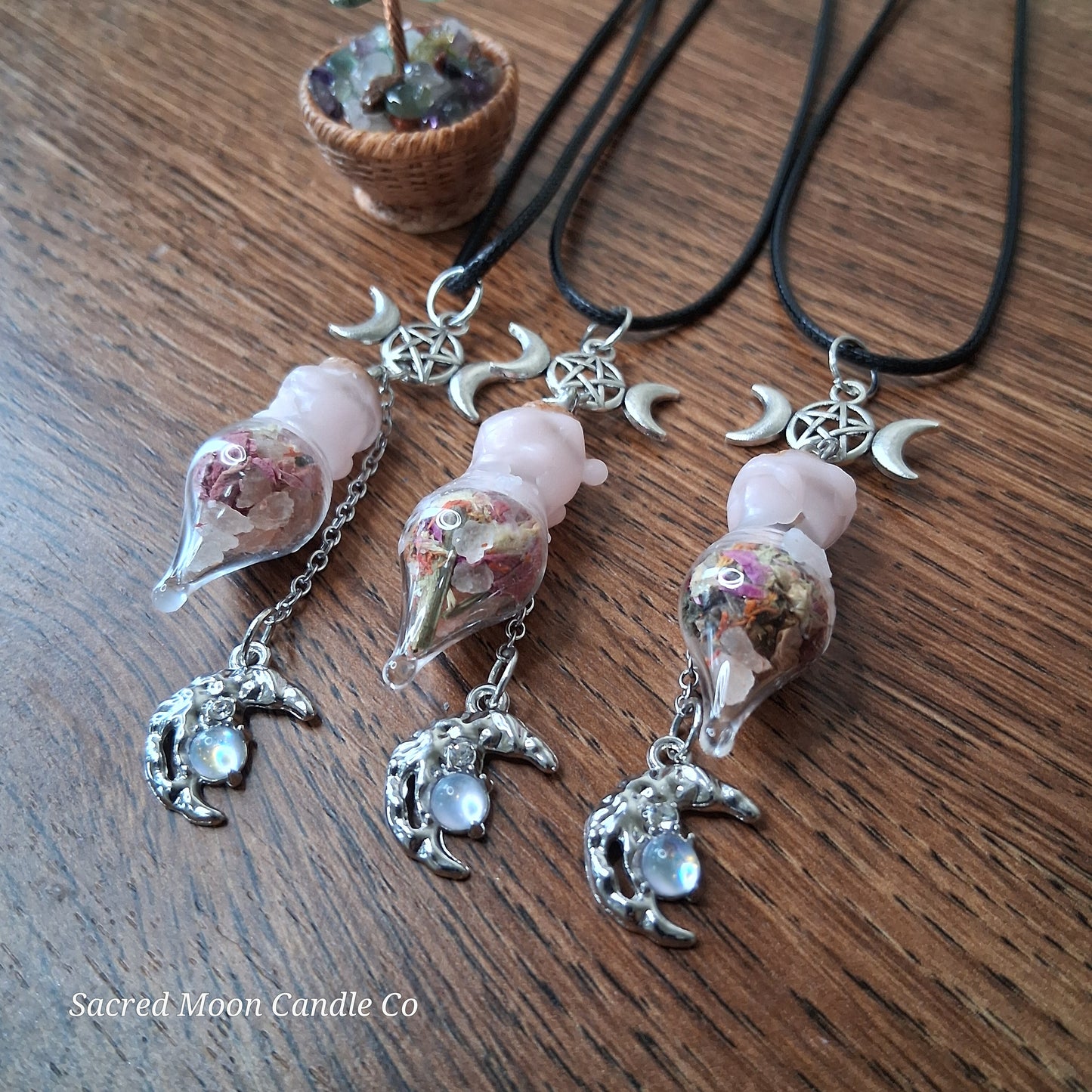 Blossoming Womb Fertility Spell Bottle Necklace