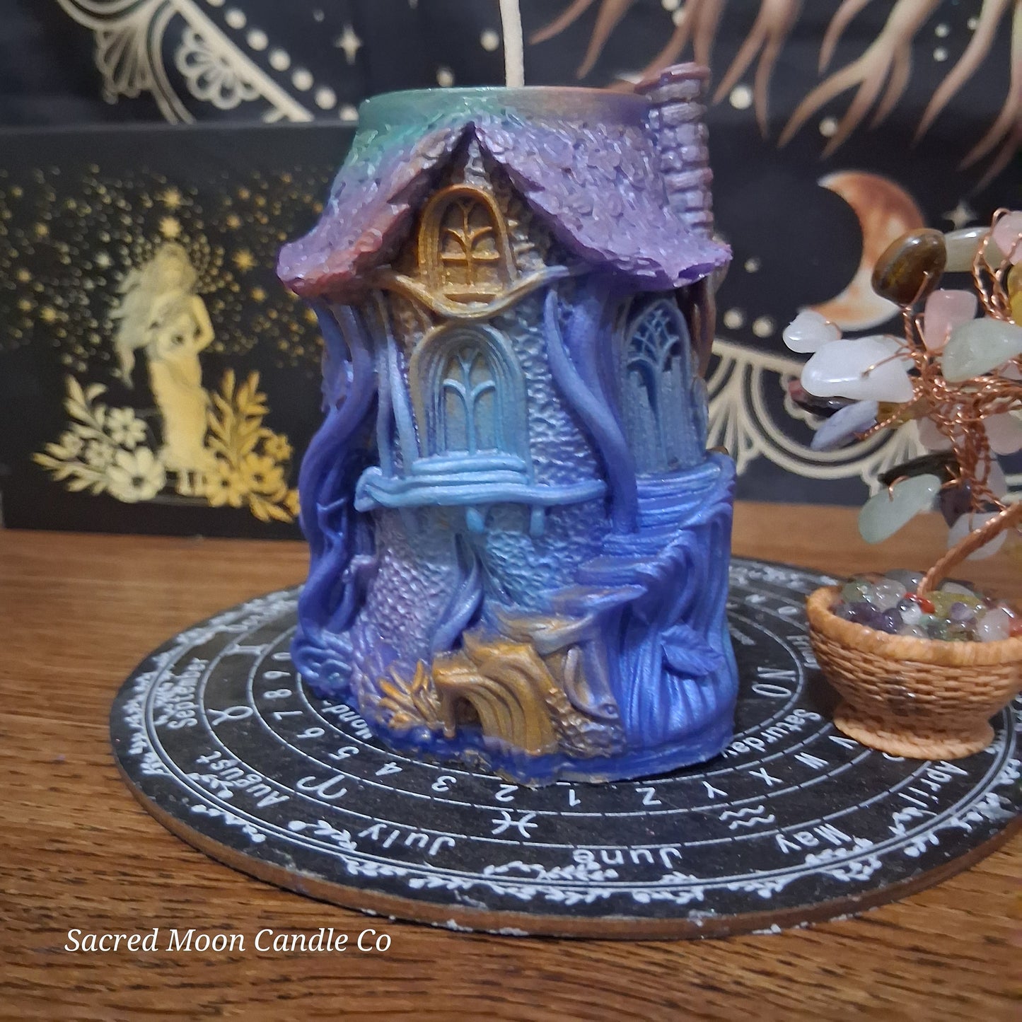 Moonlit Grove Treehouse Candle Emerald Blossom Scented Soy Candle