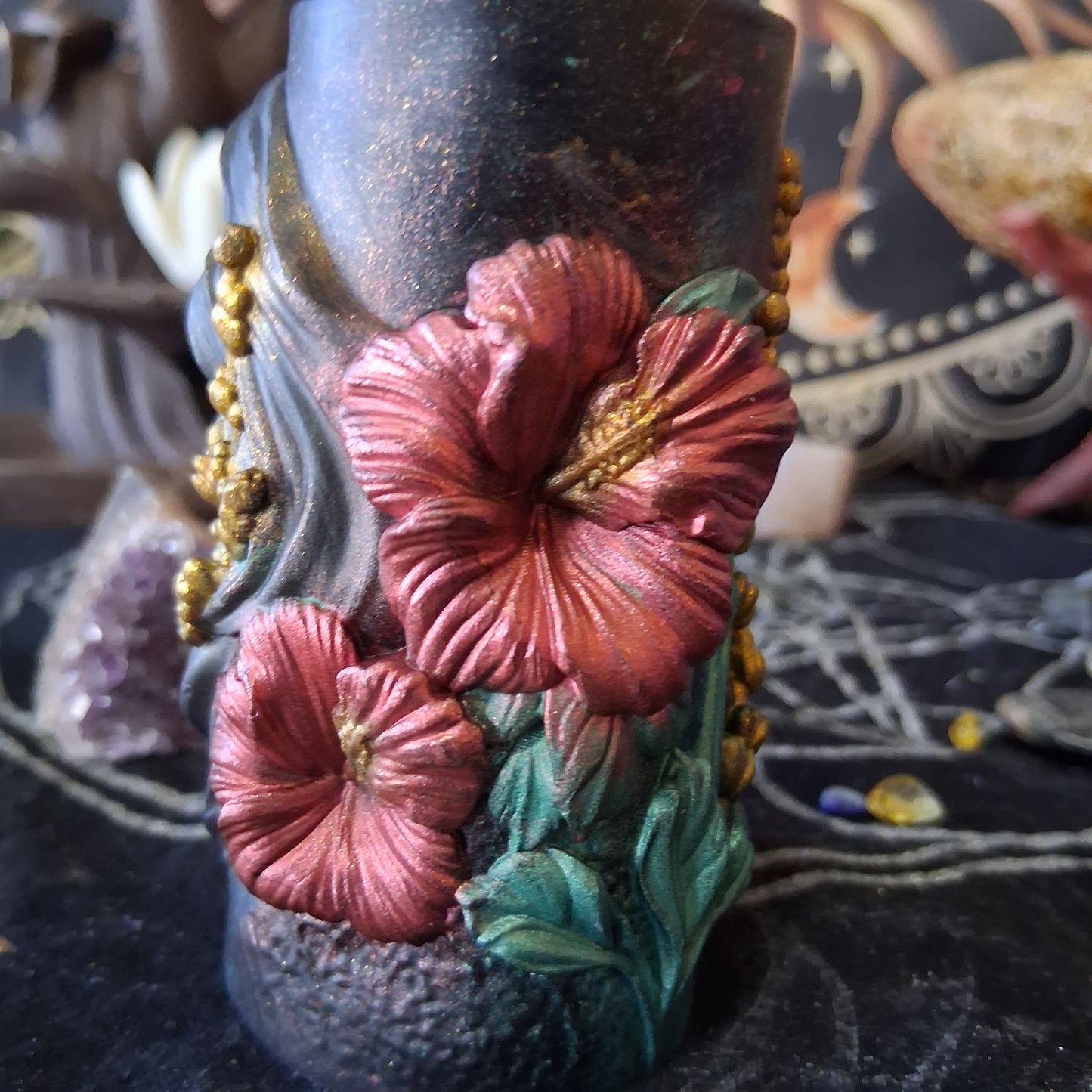 Lakshmi Hibiscus Goddess Ritual Pillar Candle