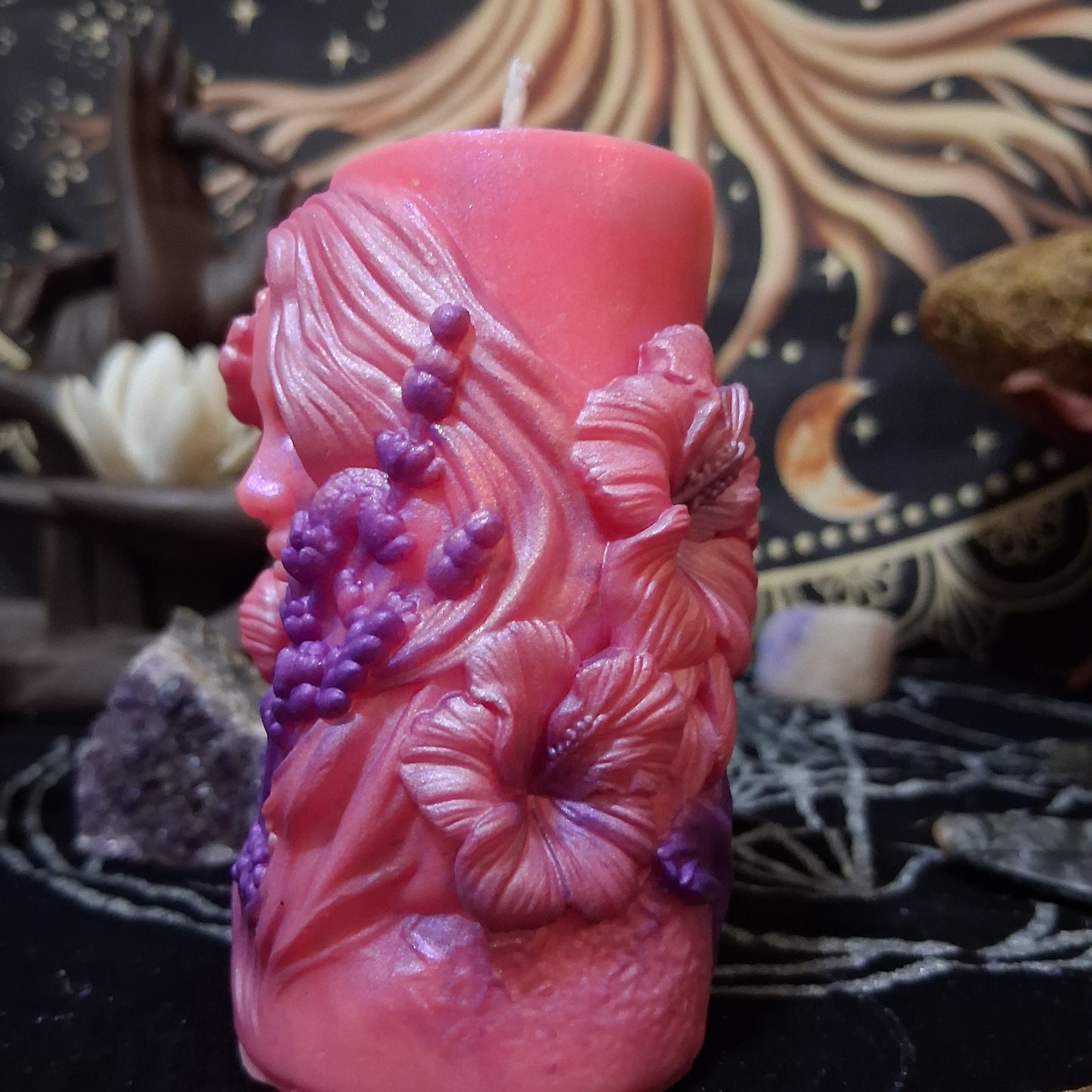 Hibiscus Goddess Ritual Pillar Candle