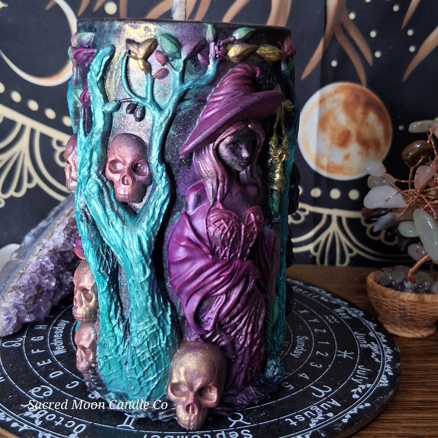 Freya Goddess of Love, Beauty, Fertility, Sex, War, Death, and Magic Witch Pillar Ritual Candles