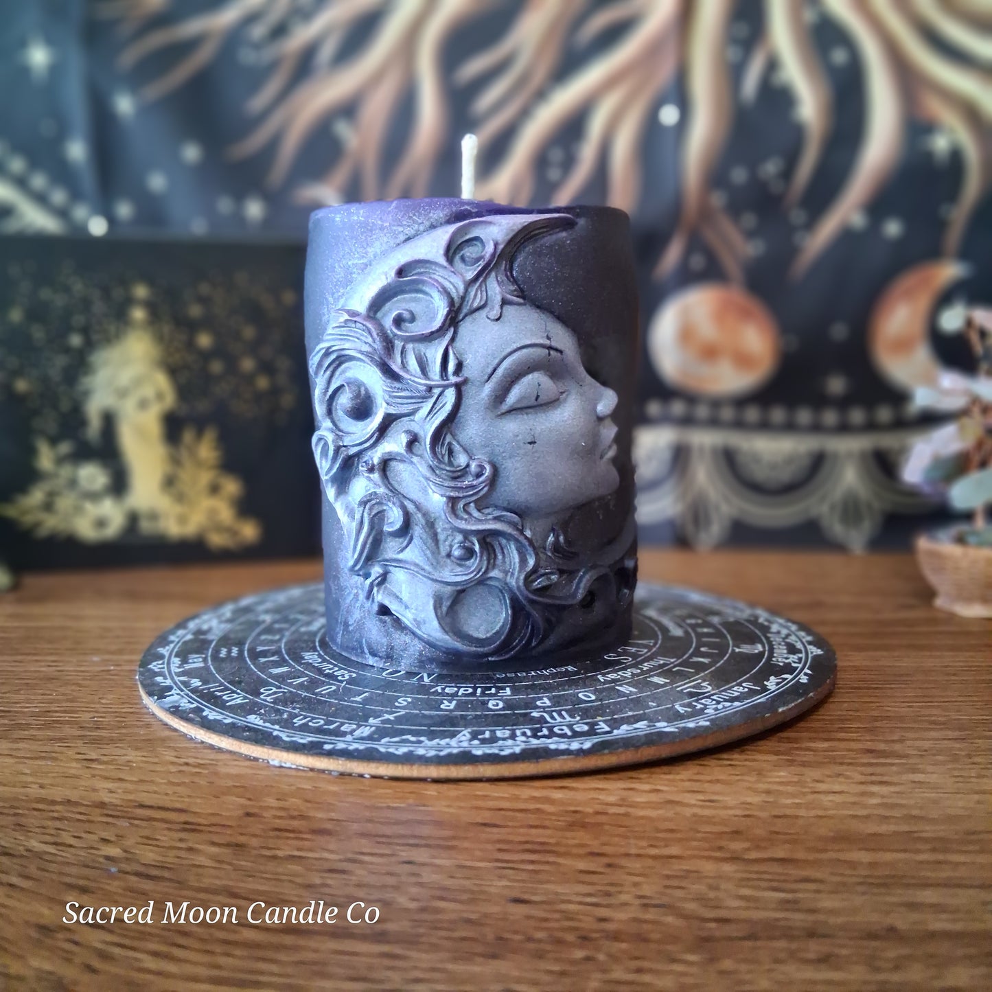 Hekate's Veil Moon Goddess  Ritual Pillar Candle