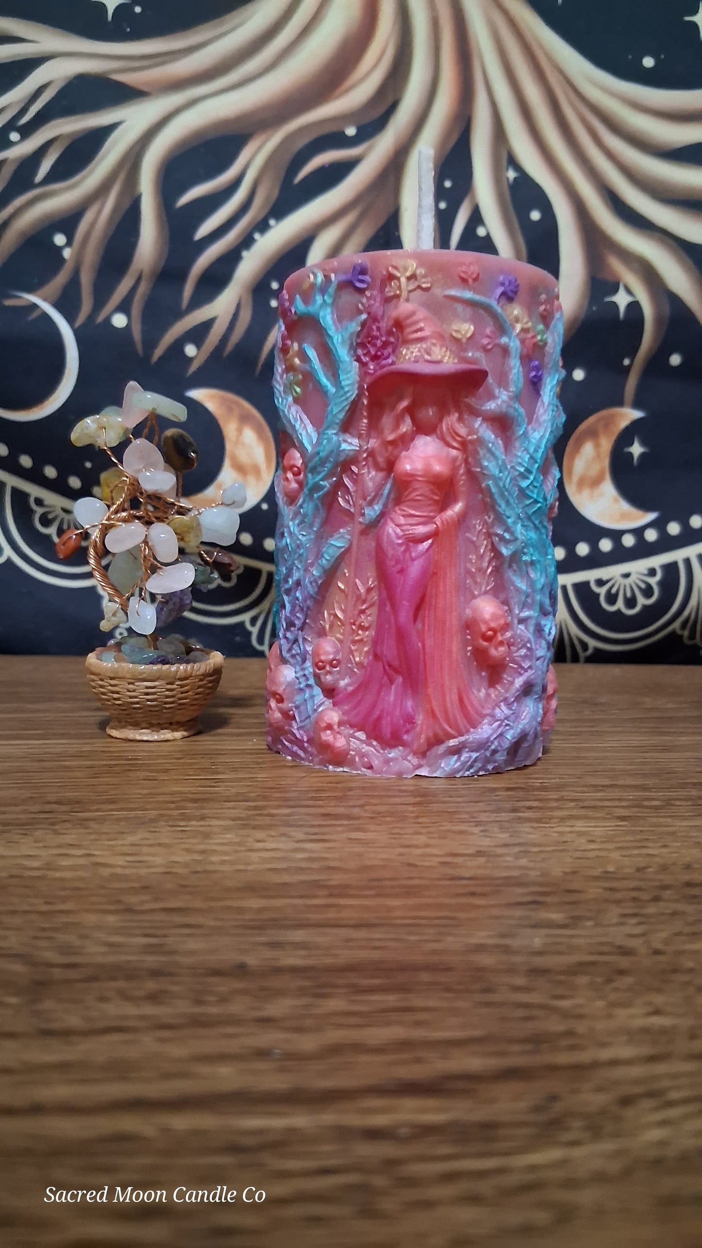Aphrodite's Cove Witch Pillar Ritual Candle in pink