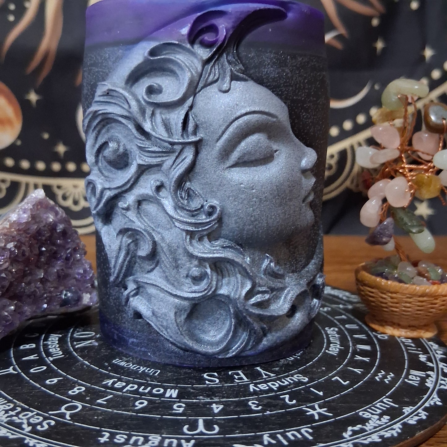 Hekate's Veil Moon Goddess  Ritual Pillar Candle