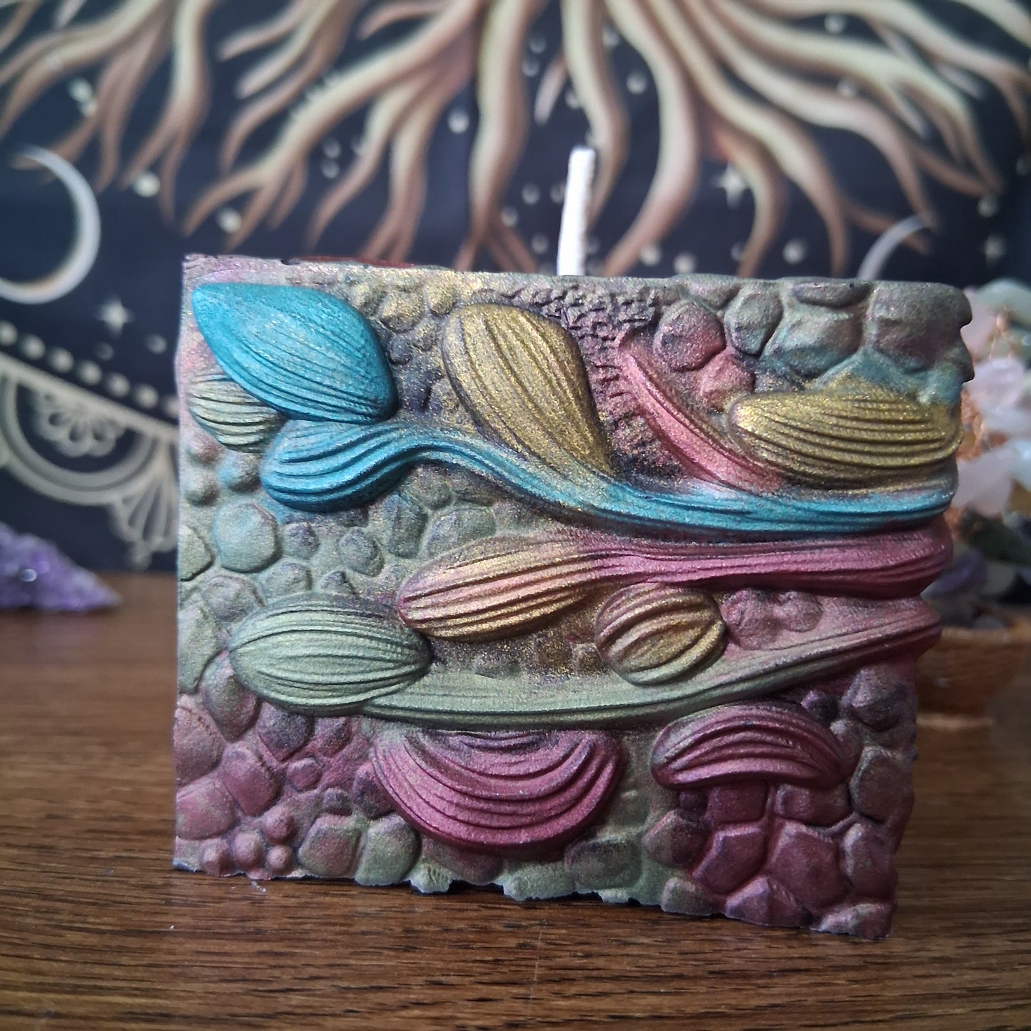 Ambered Serpents Gaze Dragon Eye Pillar Candle