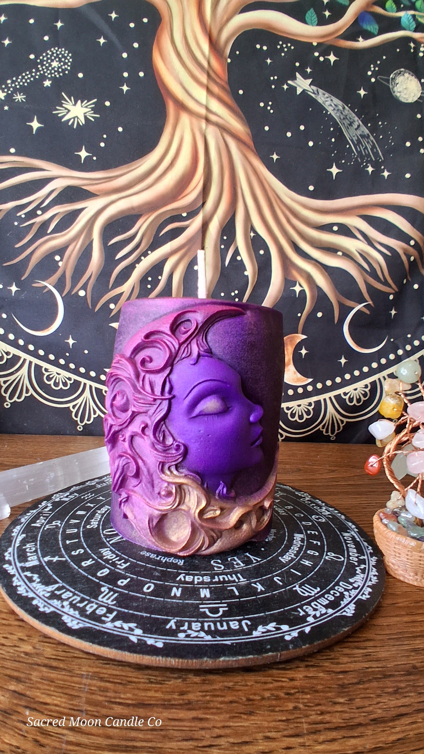 Aphrodite Moon Goddess Ritual Pillar Candle