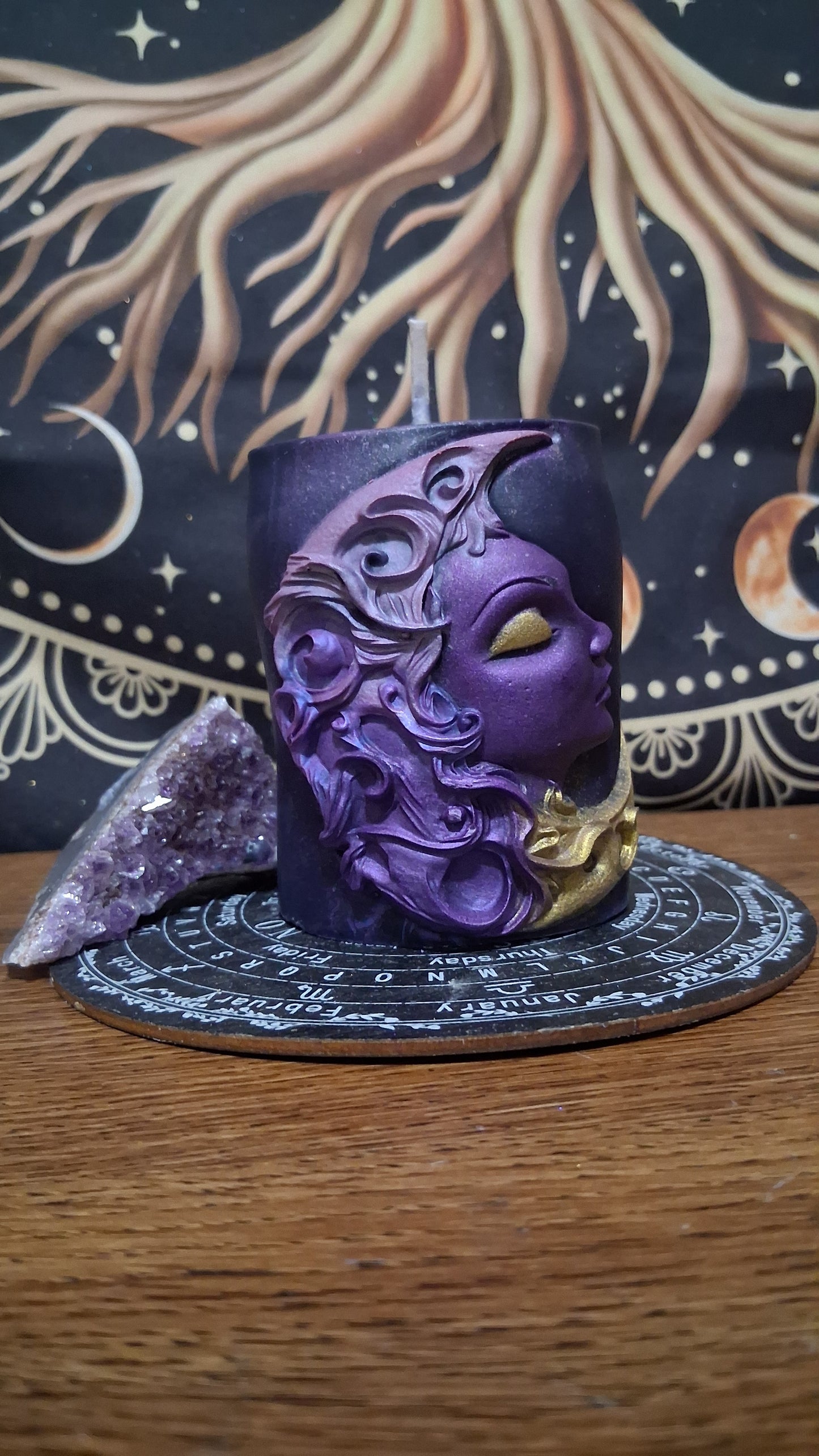 Hera Moon Goddess Ritual Pillar Candle