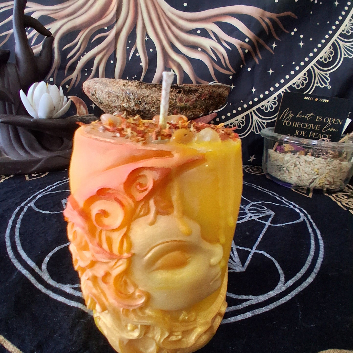 Athena's Radiance Moon Goddess Devotional Pillar Candle