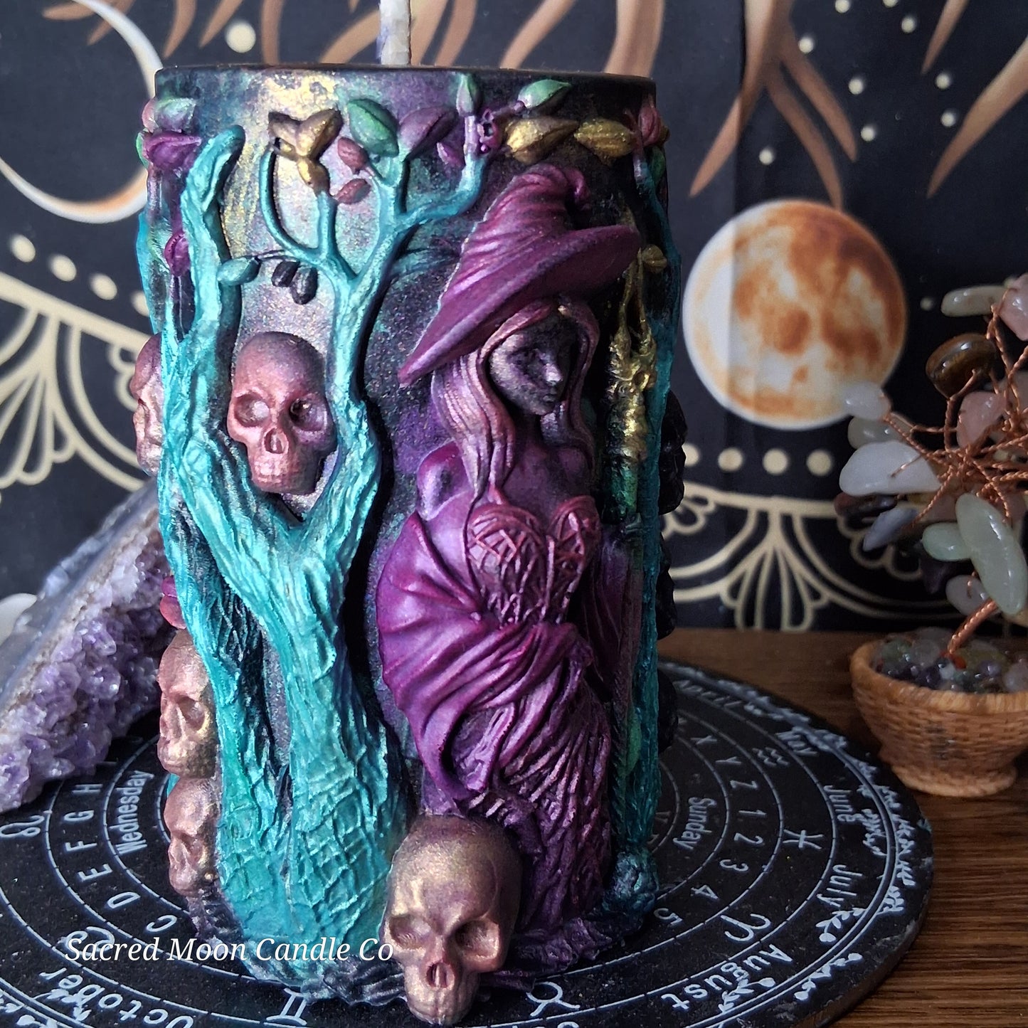 Freya Goddess of Love, Beauty, Fertility, Sex, War, Death, and Magic Witch Pillar Ritual Candles
