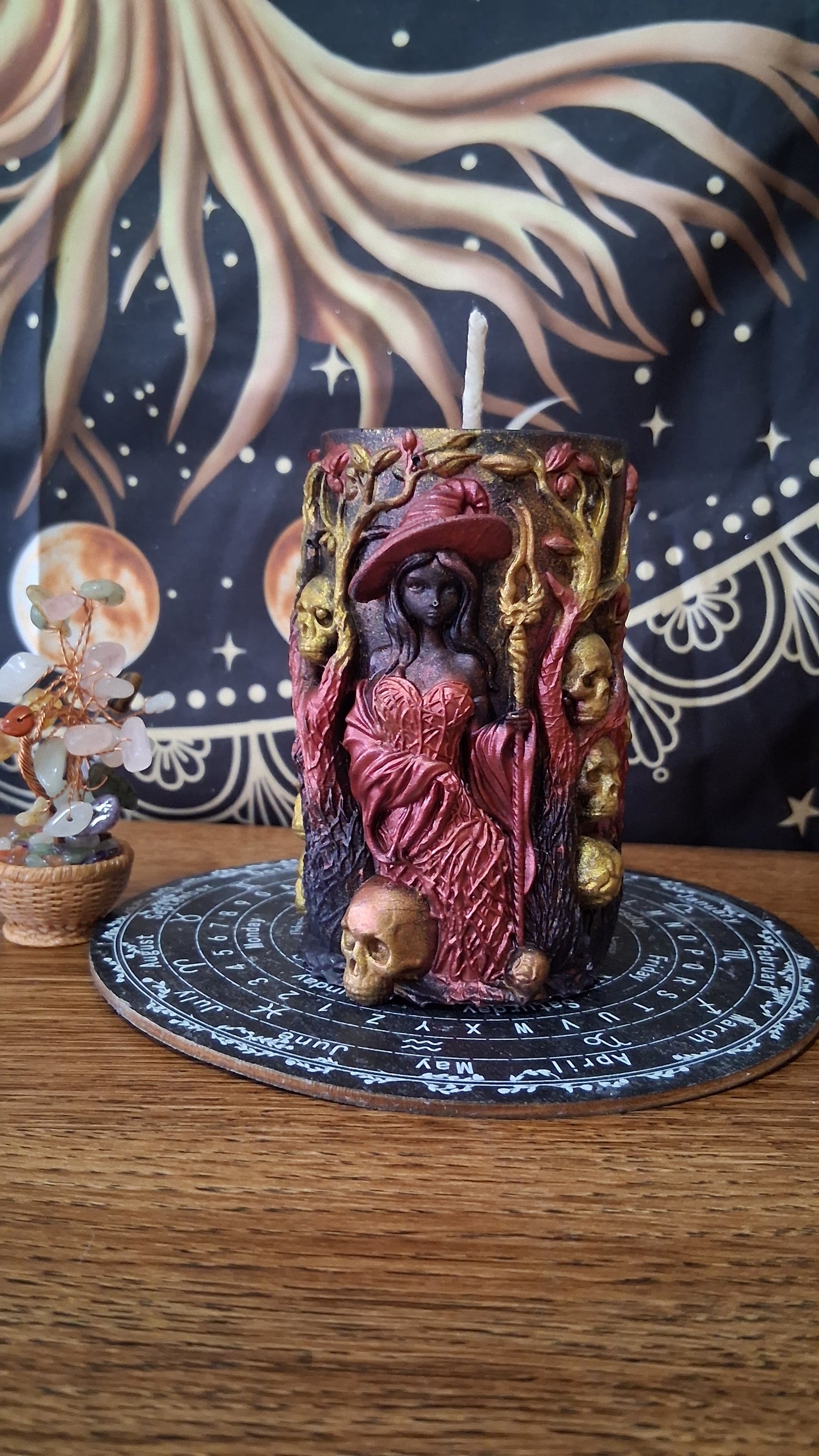 Lilith's Forbidden Fruit Witch Pillar Candles