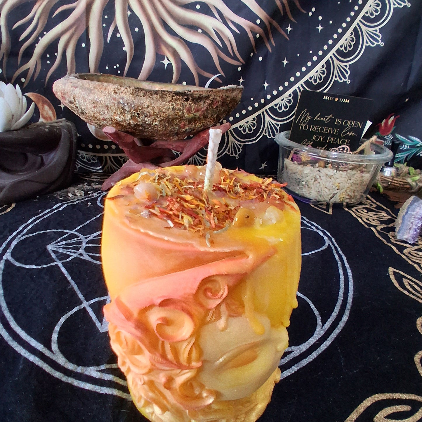 Athena's Radiance Moon Goddess Devotional Pillar Candle