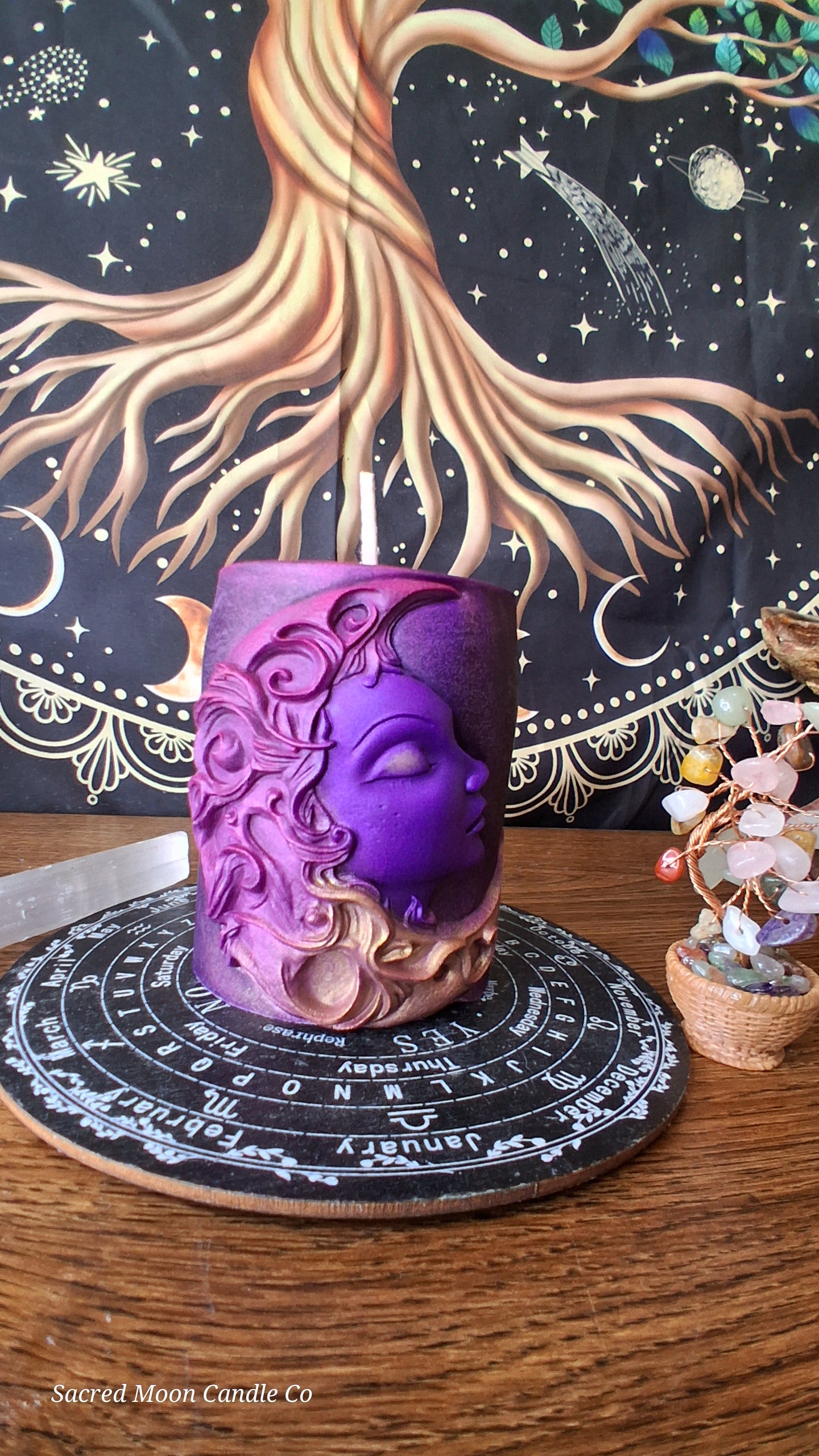 Aphrodite Moon Goddess Ritual Pillar Candle