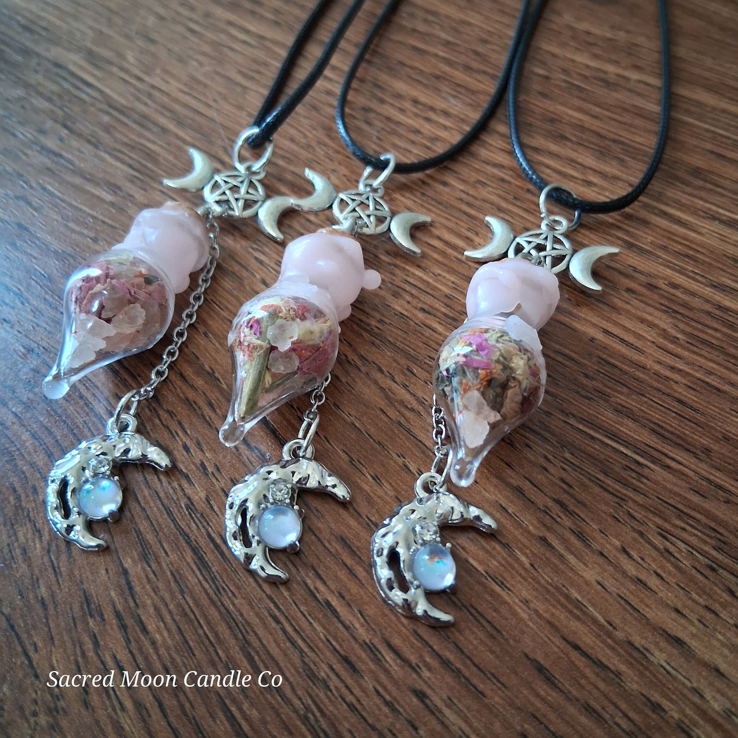 Blossoming Womb Fertility Spell Bottle Necklace